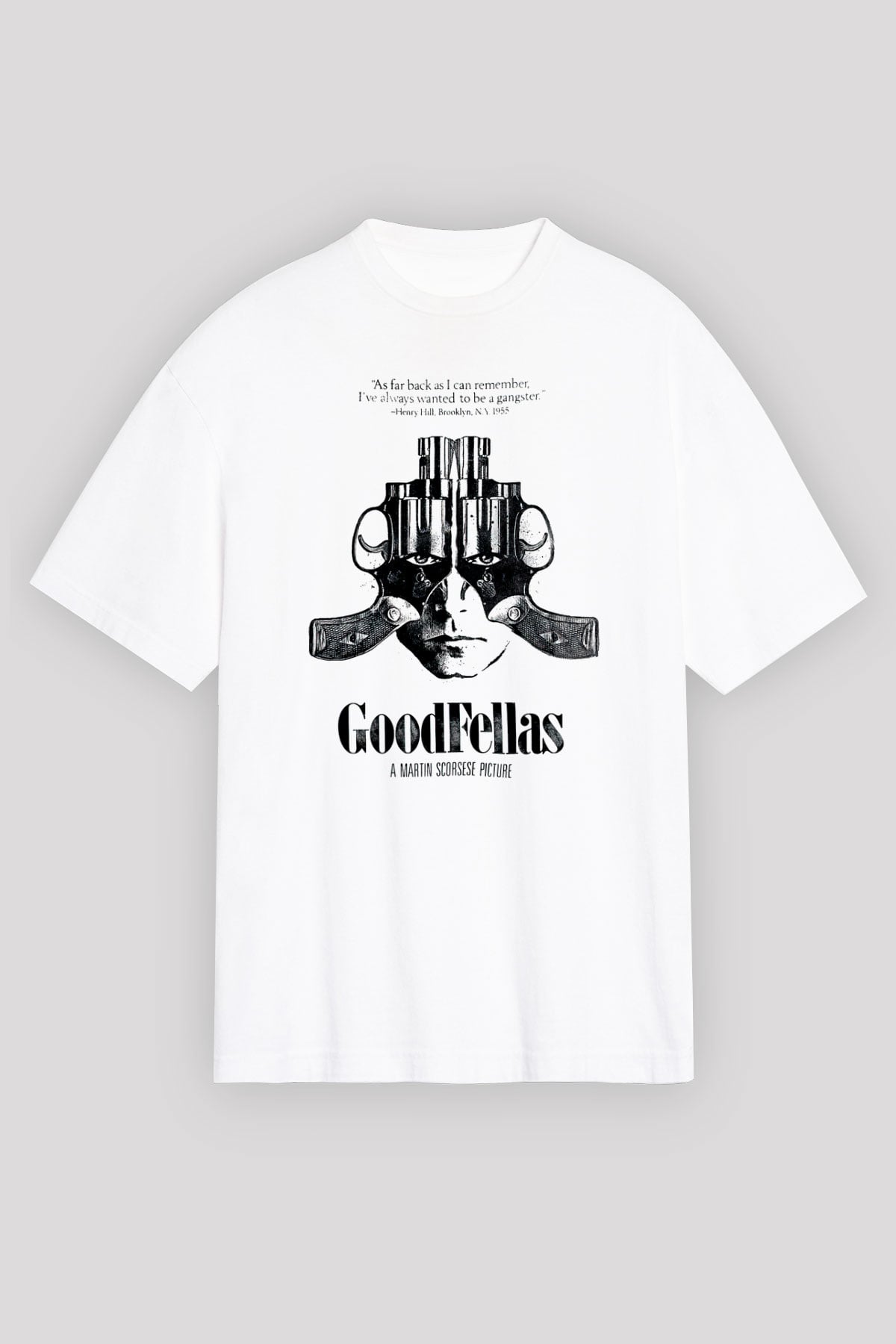 Goodfellas Baskılı Beyaz Unisex Oversize Tişört - Tshirt