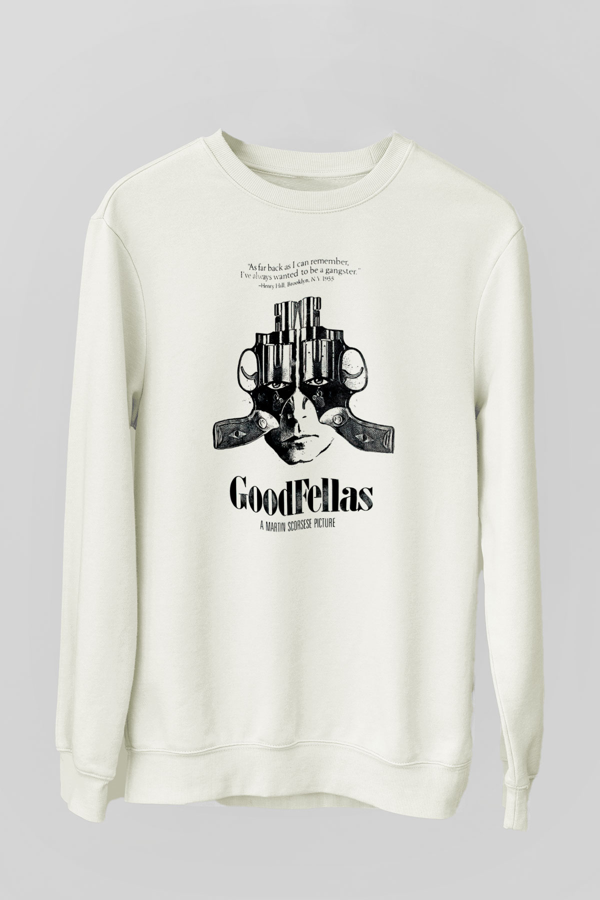 Goodfellas Baskılı Beyaz Unisex Sweatshirt