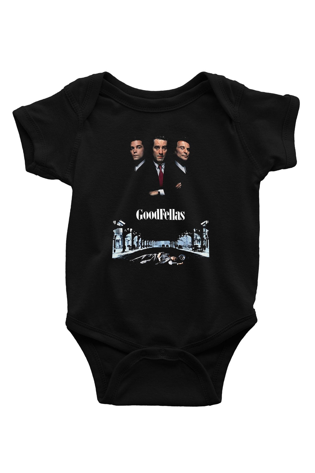 Goodfellas Baskılı Unisex Siyah Bebek Body - Zıbın