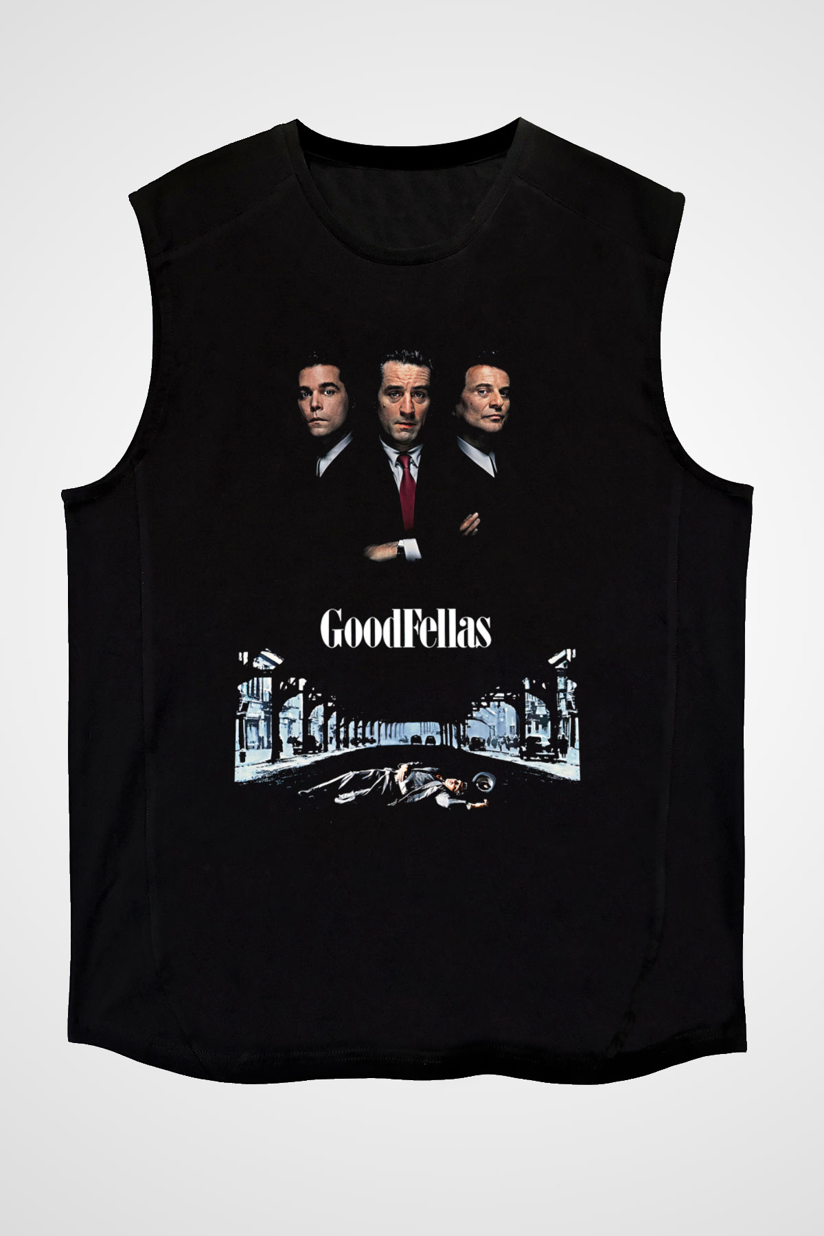 Goodfellas Baskılı Unisex Siyah Kolsuz Tişört - Tshirt