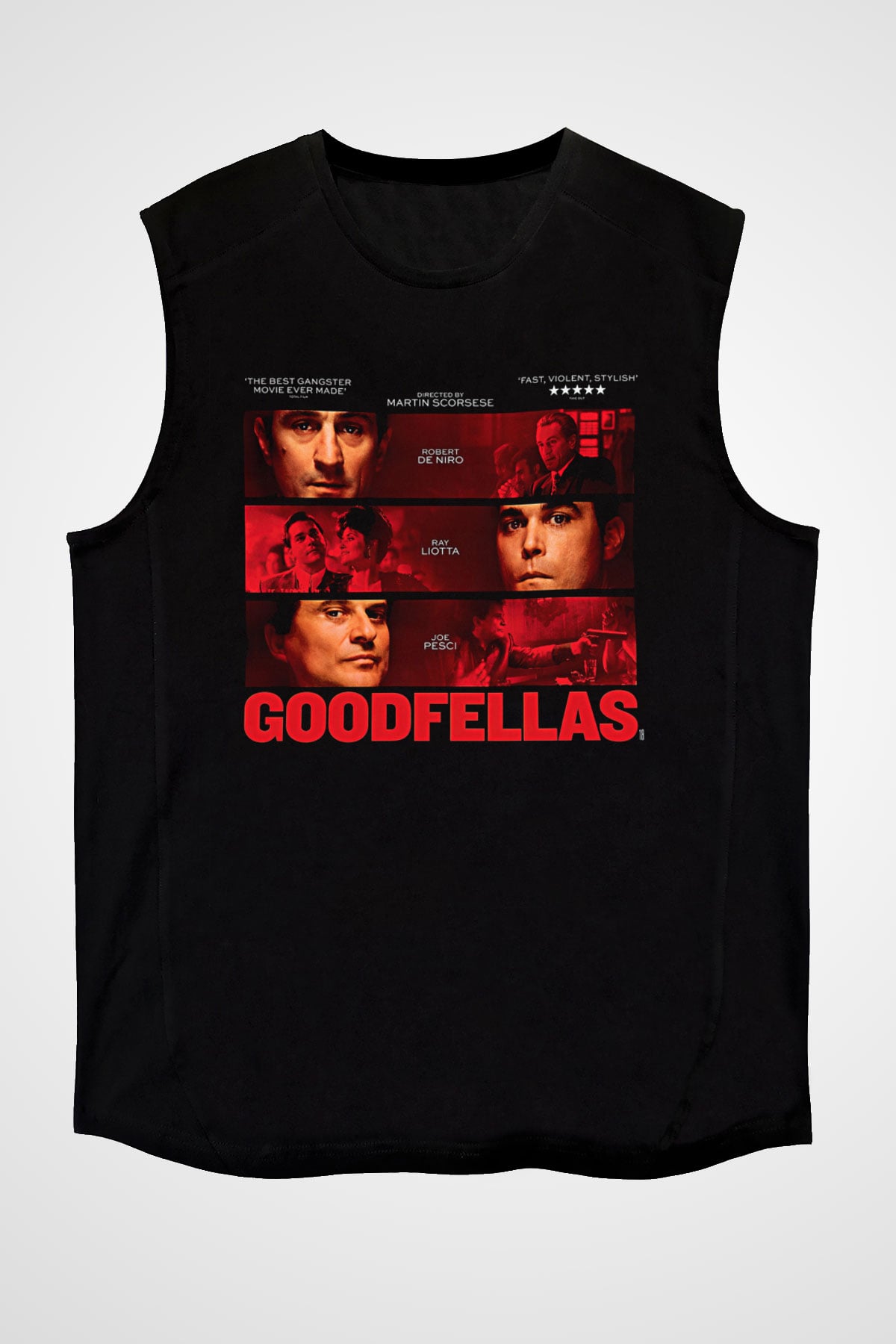 Goodfellas Baskılı Unisex Siyah Kolsuz Tişört - Tshirt