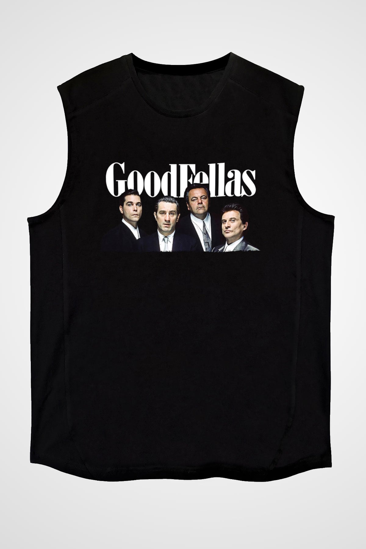 Goodfellas Baskılı Unisex Siyah Kolsuz Tişört - Tshirt