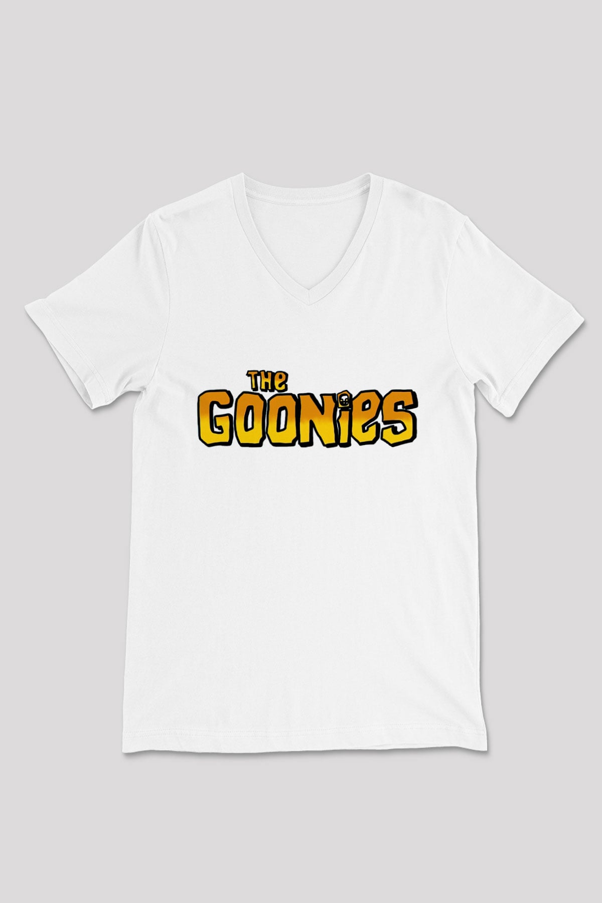 Goonies Beyaz Unisex  V Yaka Tişört