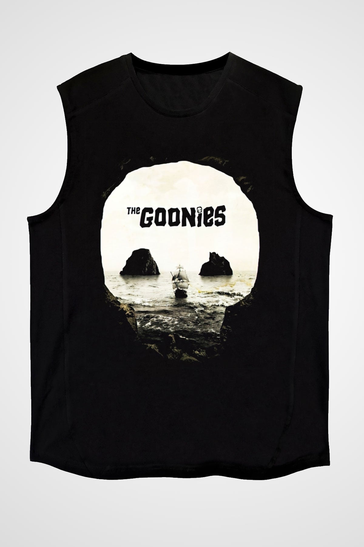 Goonies Siyah Unisex Kolsuz Tişört