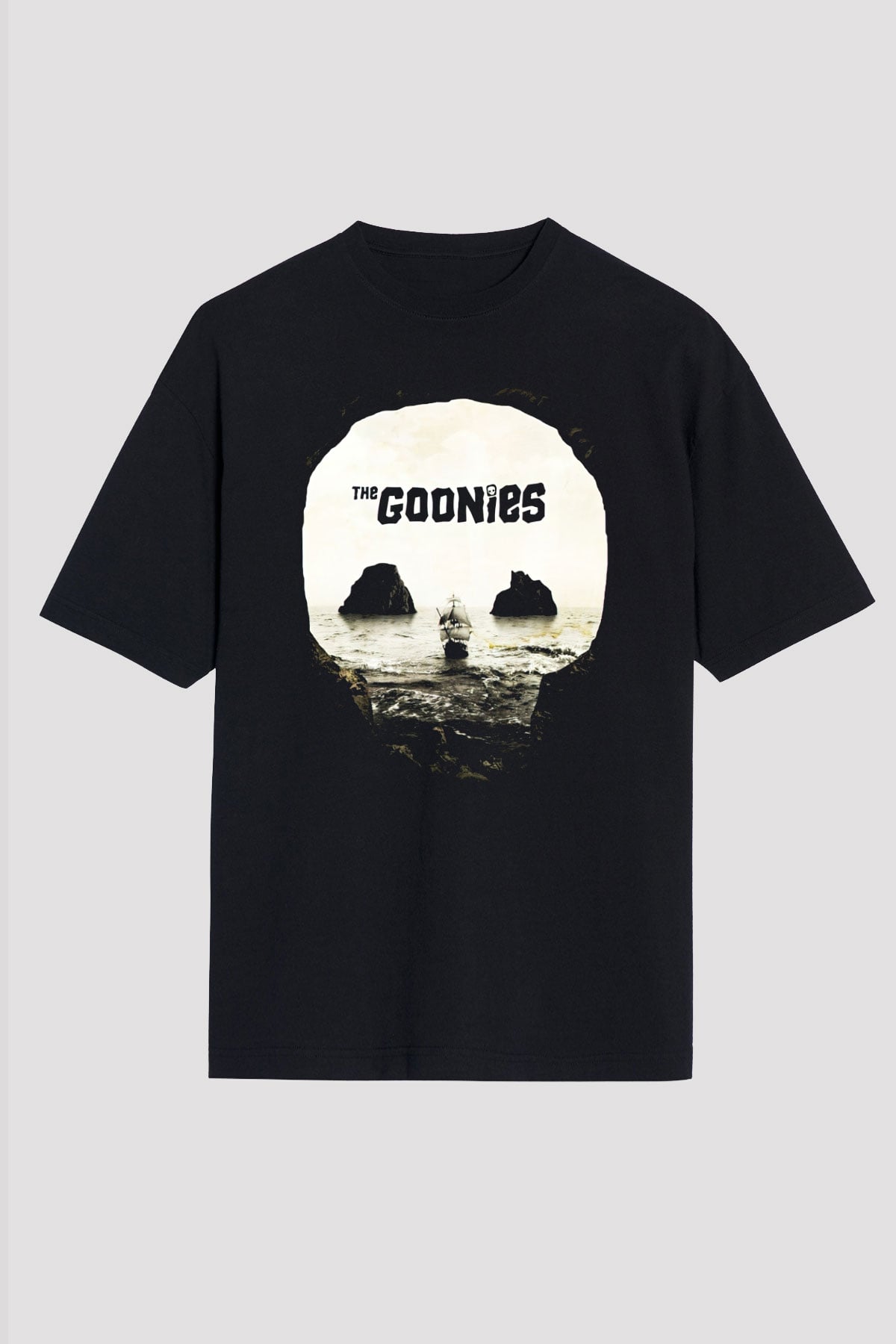 Goonies Siyah Unisex Oversize Tişört