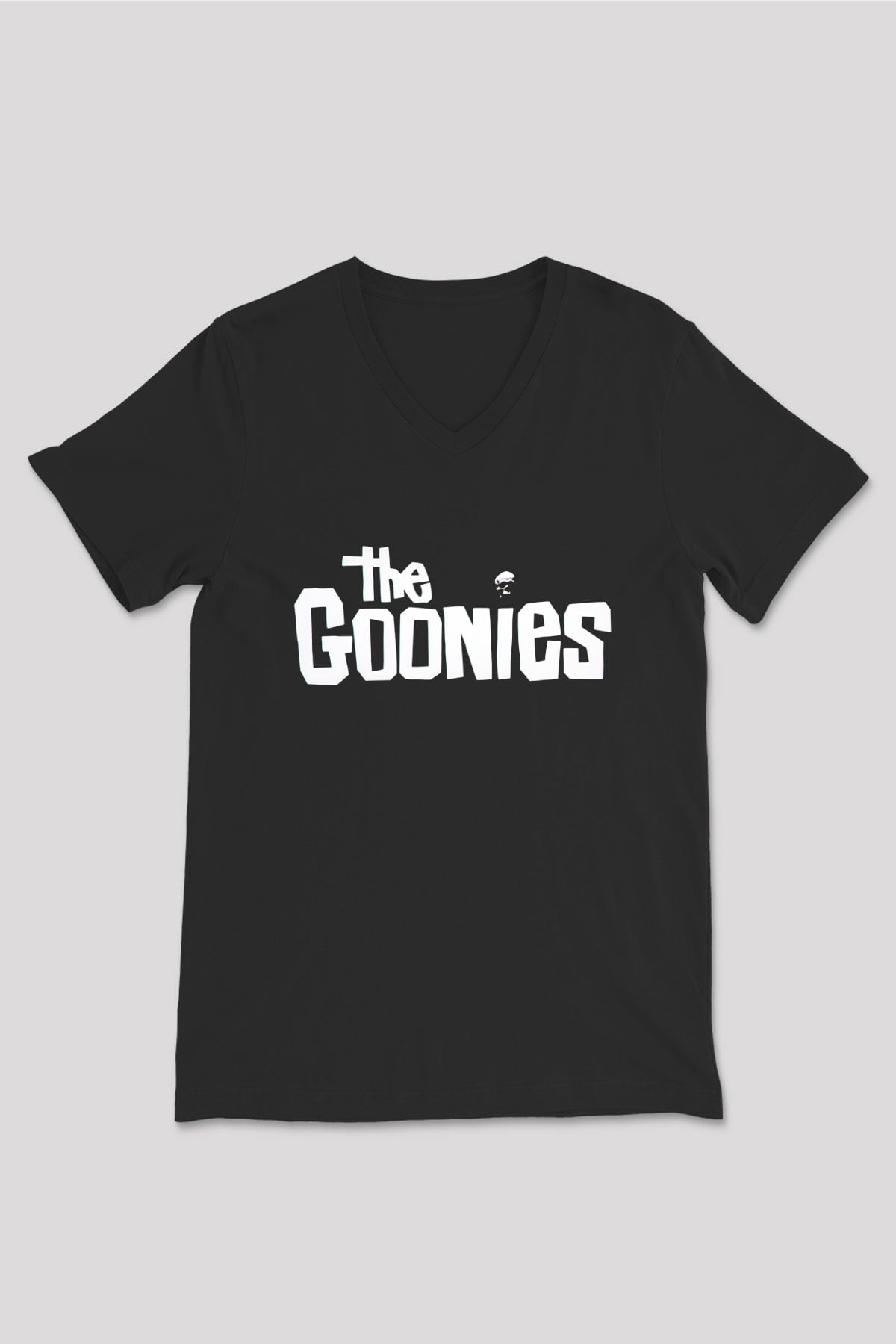 Goonies Siyah Unisex V Yaka Tişört