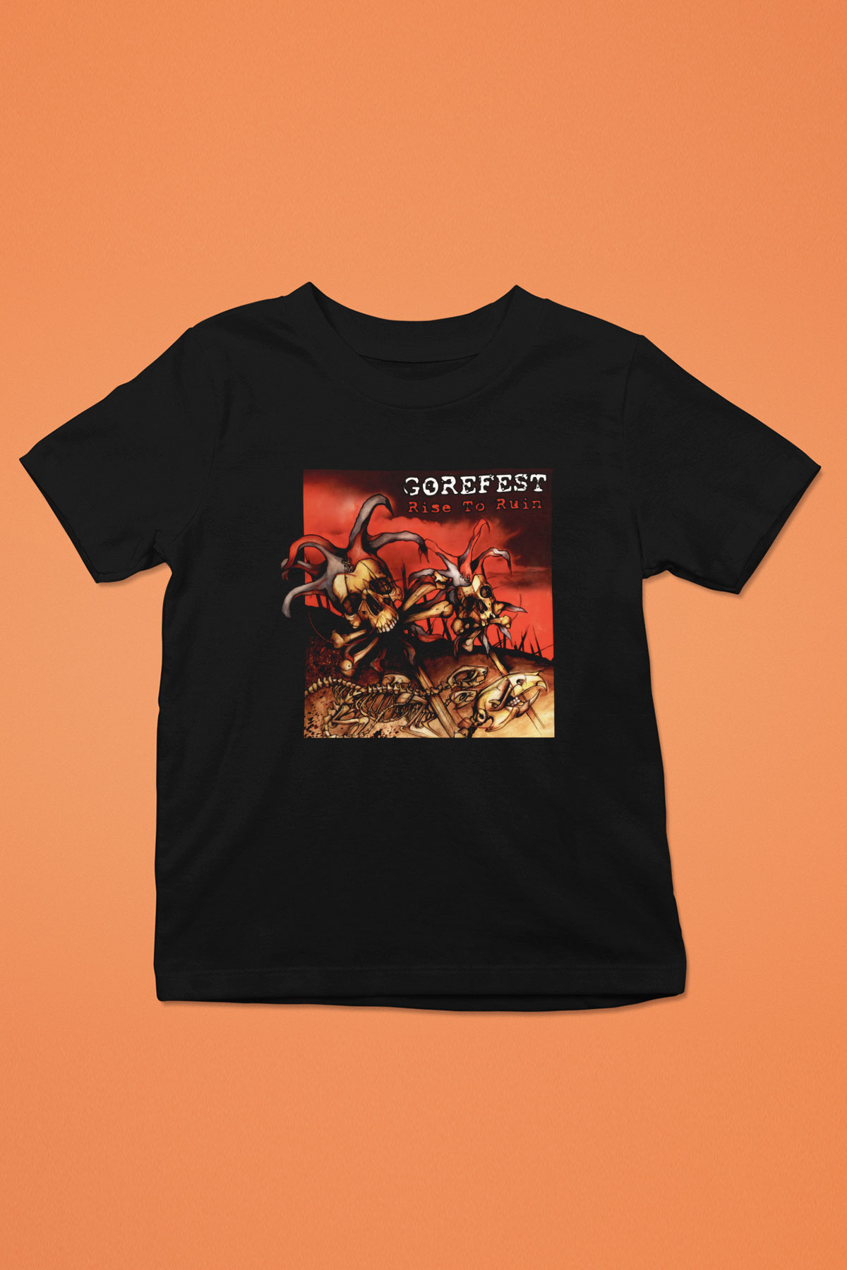 Gorefest Baskılı Siyah Unisex Çocuk Tişört