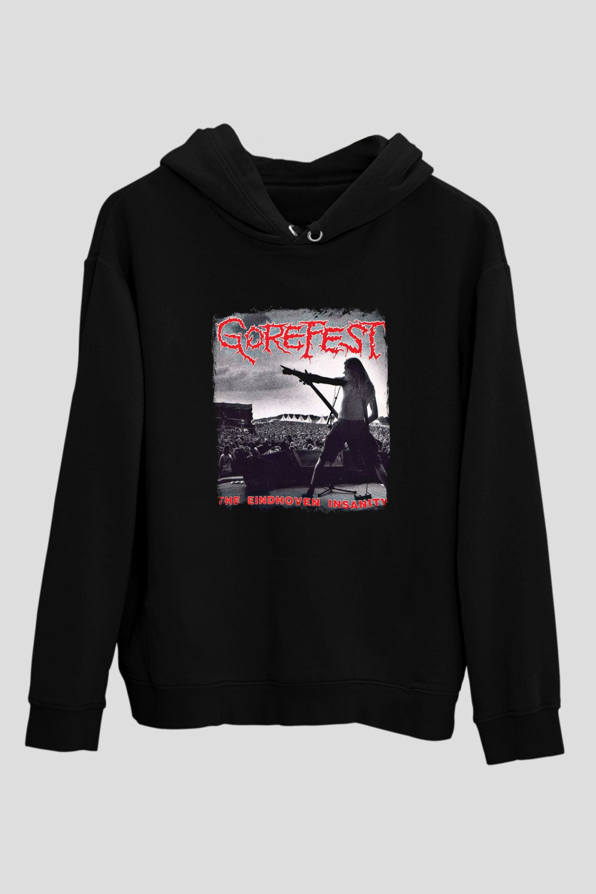Gorefest Baskılı Unisex Siyah Hoodie