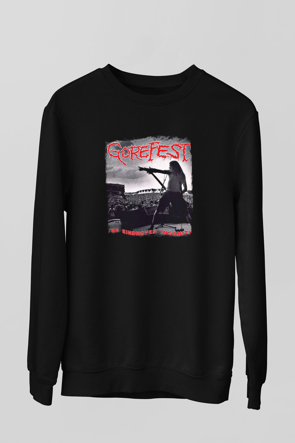 Gorefest Baskılı Unisex Siyah Sweatshirt