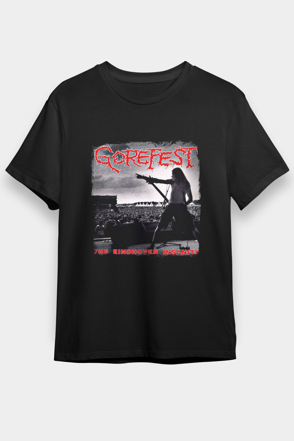 Gorefest Baskılı Unisex Siyah Tişört