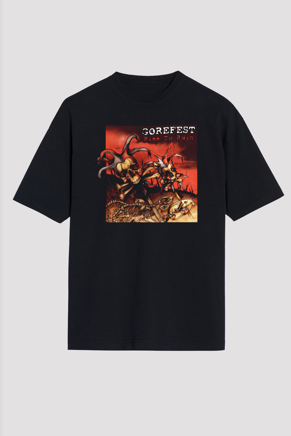 Gorefest Siyah Unisex Oversize Tişört T-Shirt