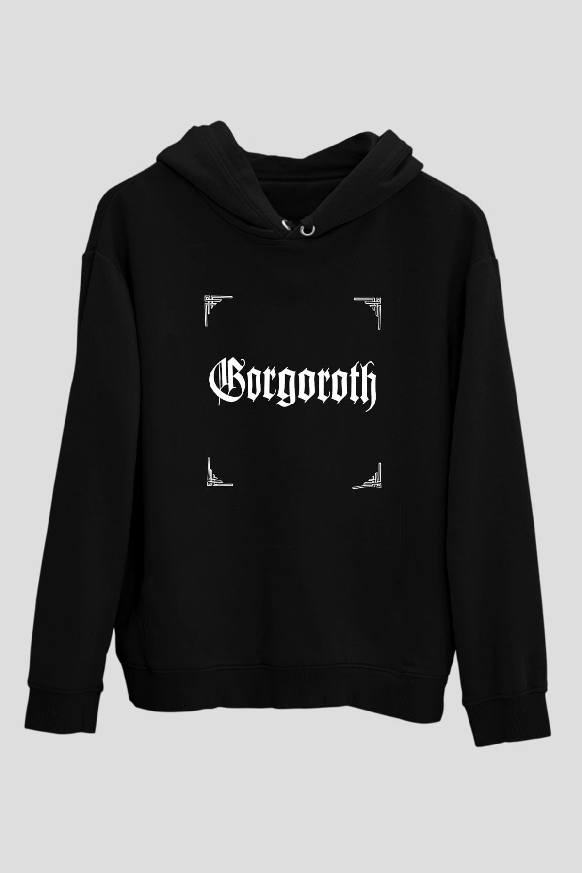 Gorgoroth Baskılı Unisex Siyah Hoodie