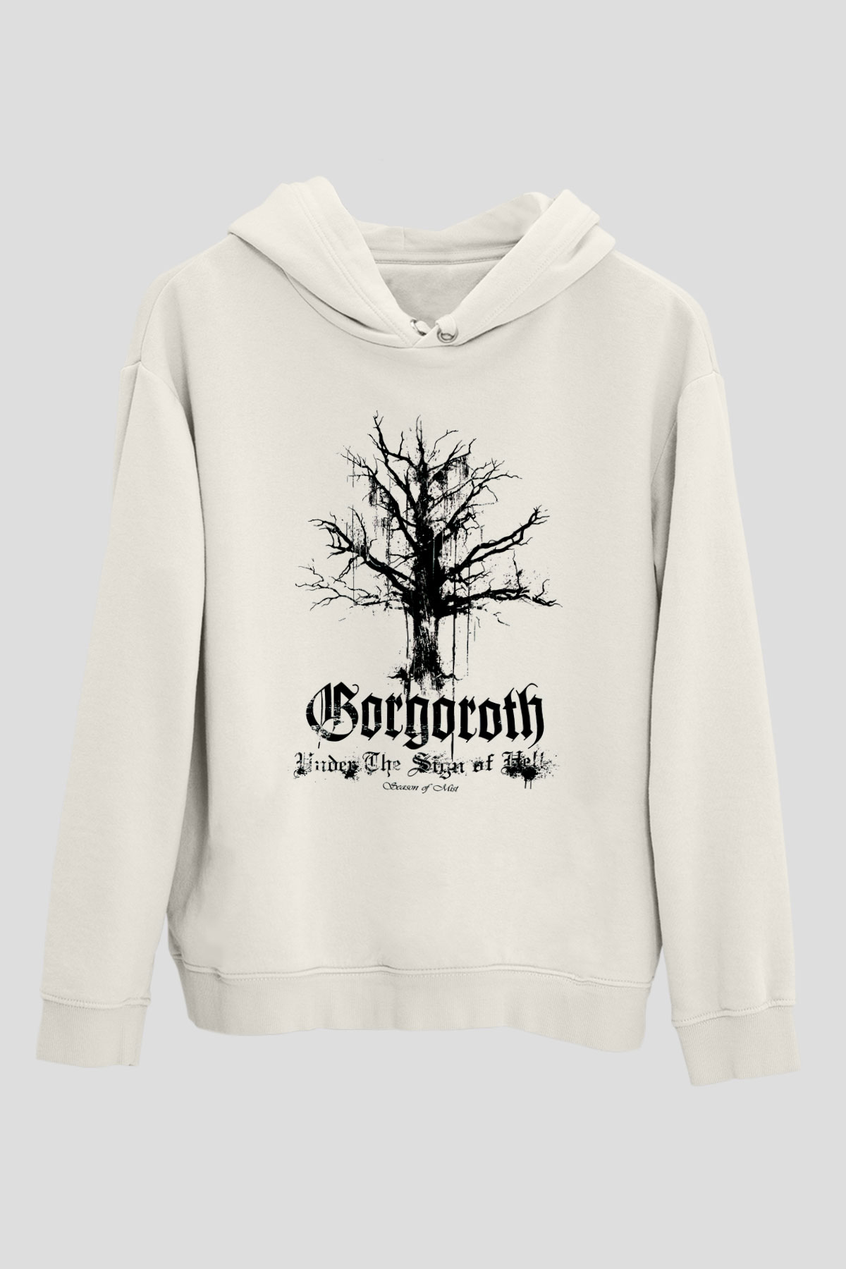 Gorgoroth Beyaz Unisex Kapşonlu Sweatshirt