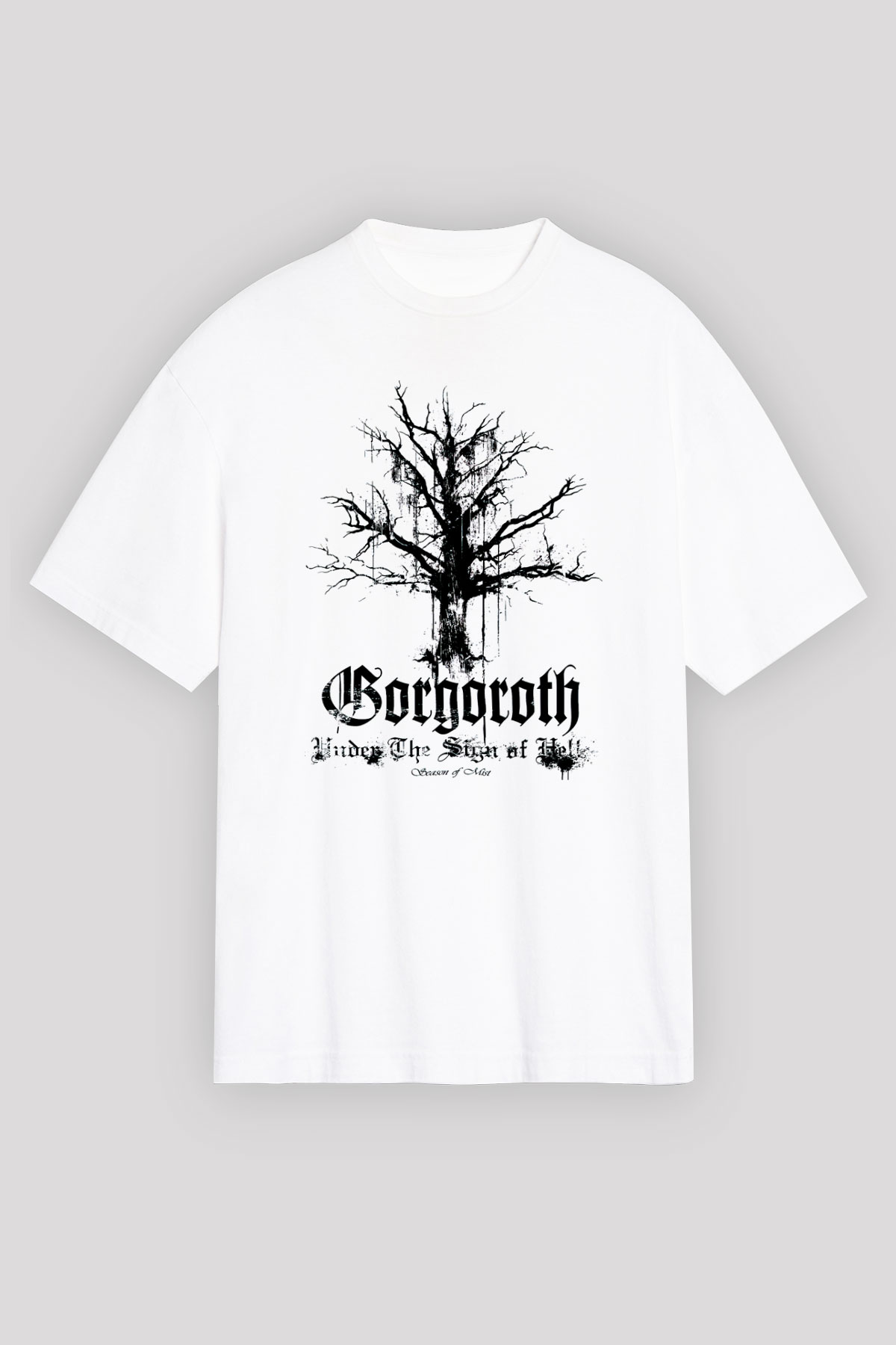 Gorgoroth Beyaz Unisex Oversize Tişört T-Shirt