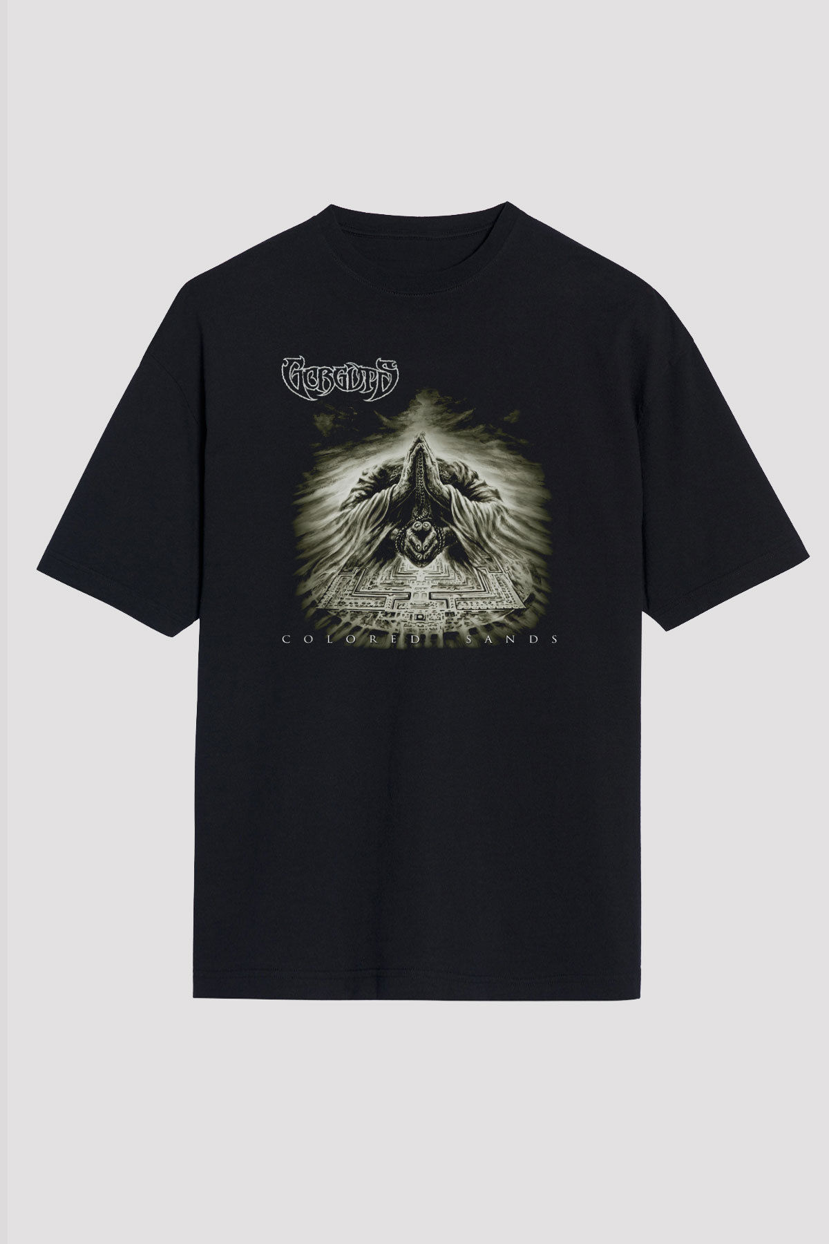 Gorguts Siyah Unisex Oversize Tişört T-Shirt