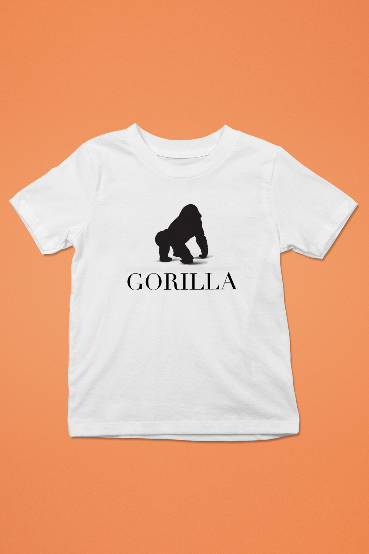 Goril Baskılı Beyaz Unisex Çocuk Tişört