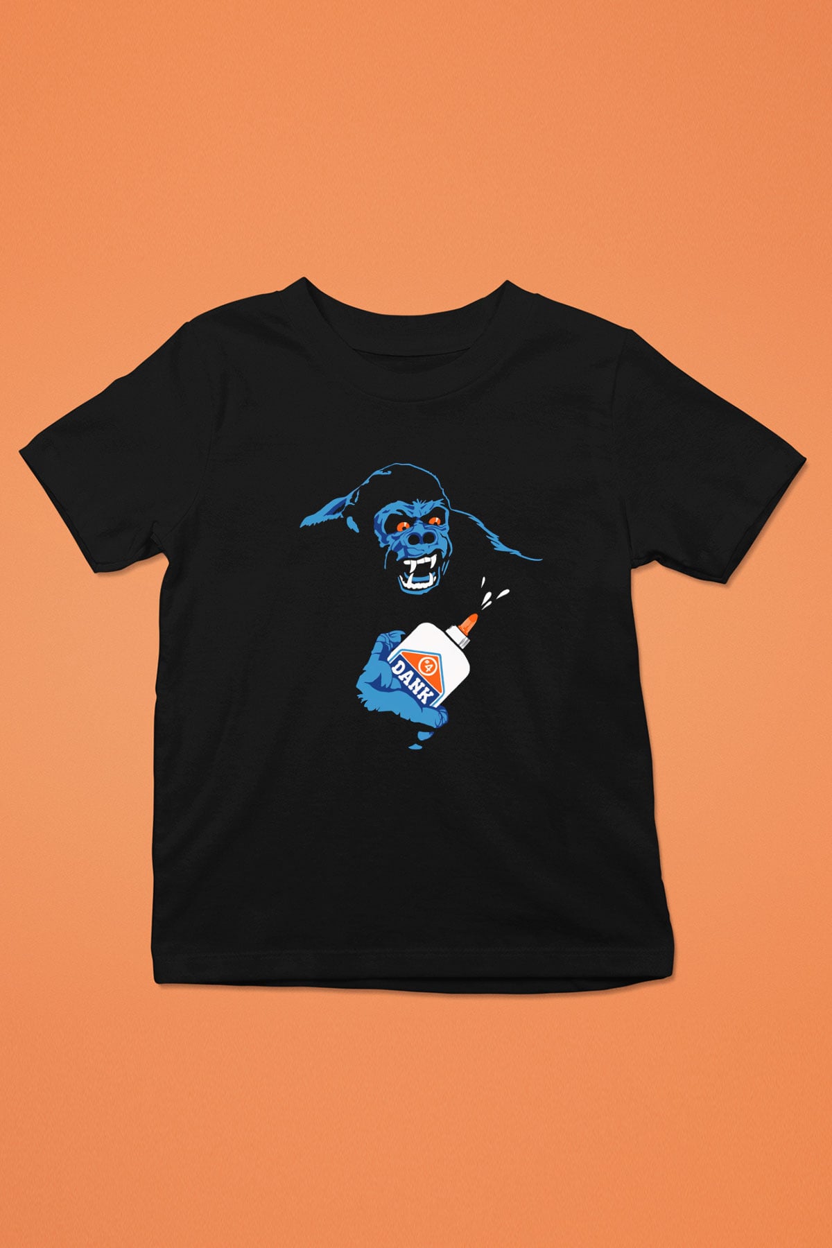 Goril Baskılı Siyah Unisex Çocuk Tişört