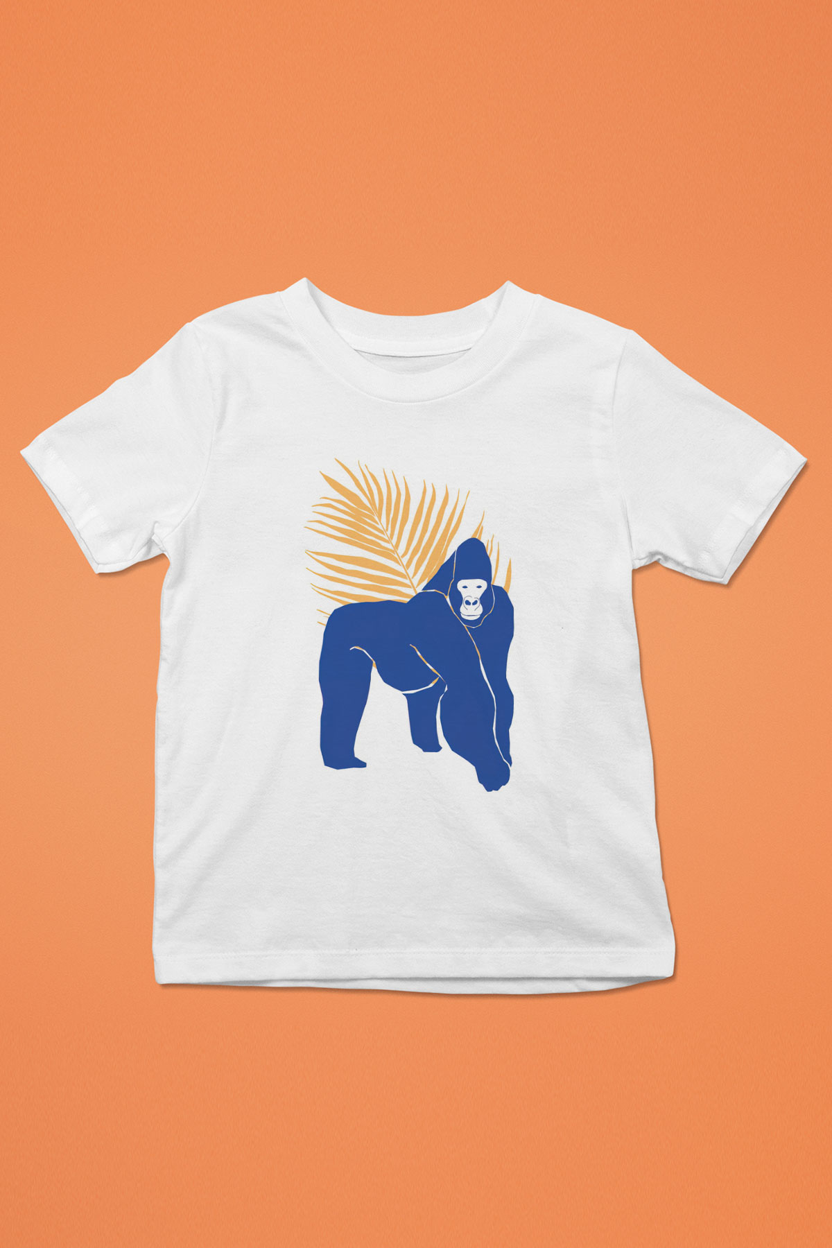 Goril Beyaz Unisex Çocuk Tişört
