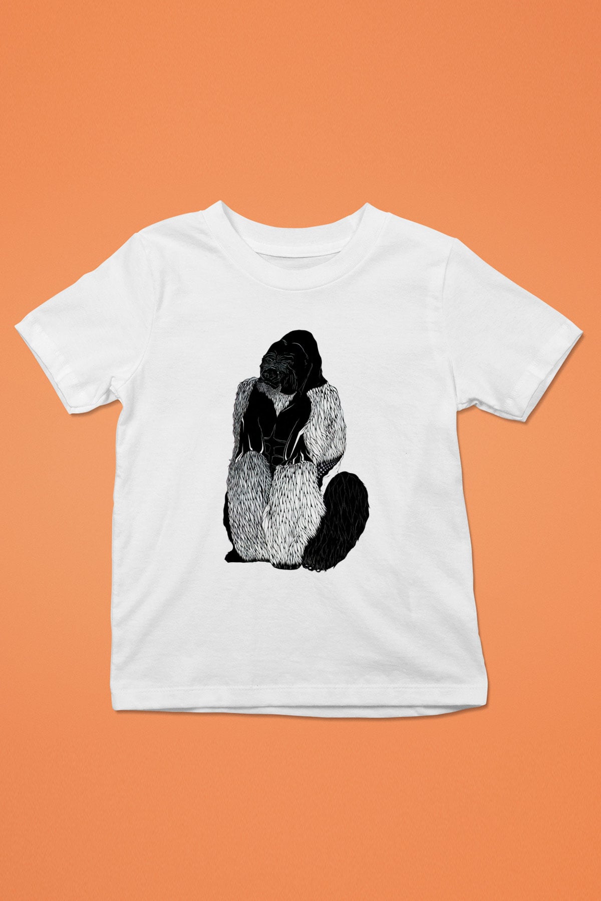 Goril Beyaz Unisex Çocuk Tişört