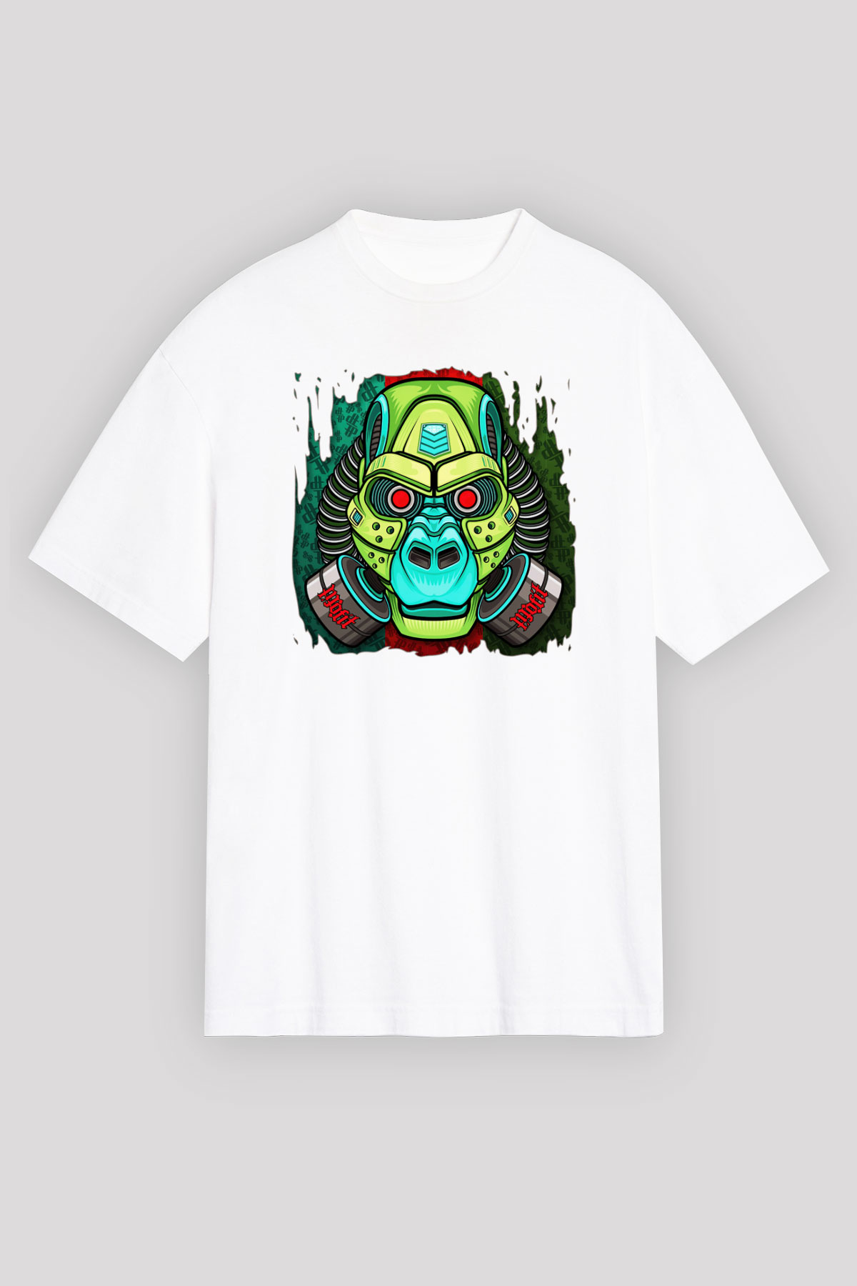 Goril Beyaz Unisex Oversize Tişört T-Shirt
