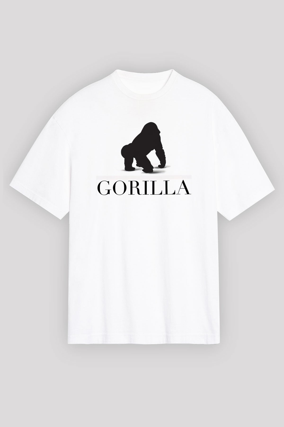 Goril Beyaz Unisex Oversize Tişört T-Shirt