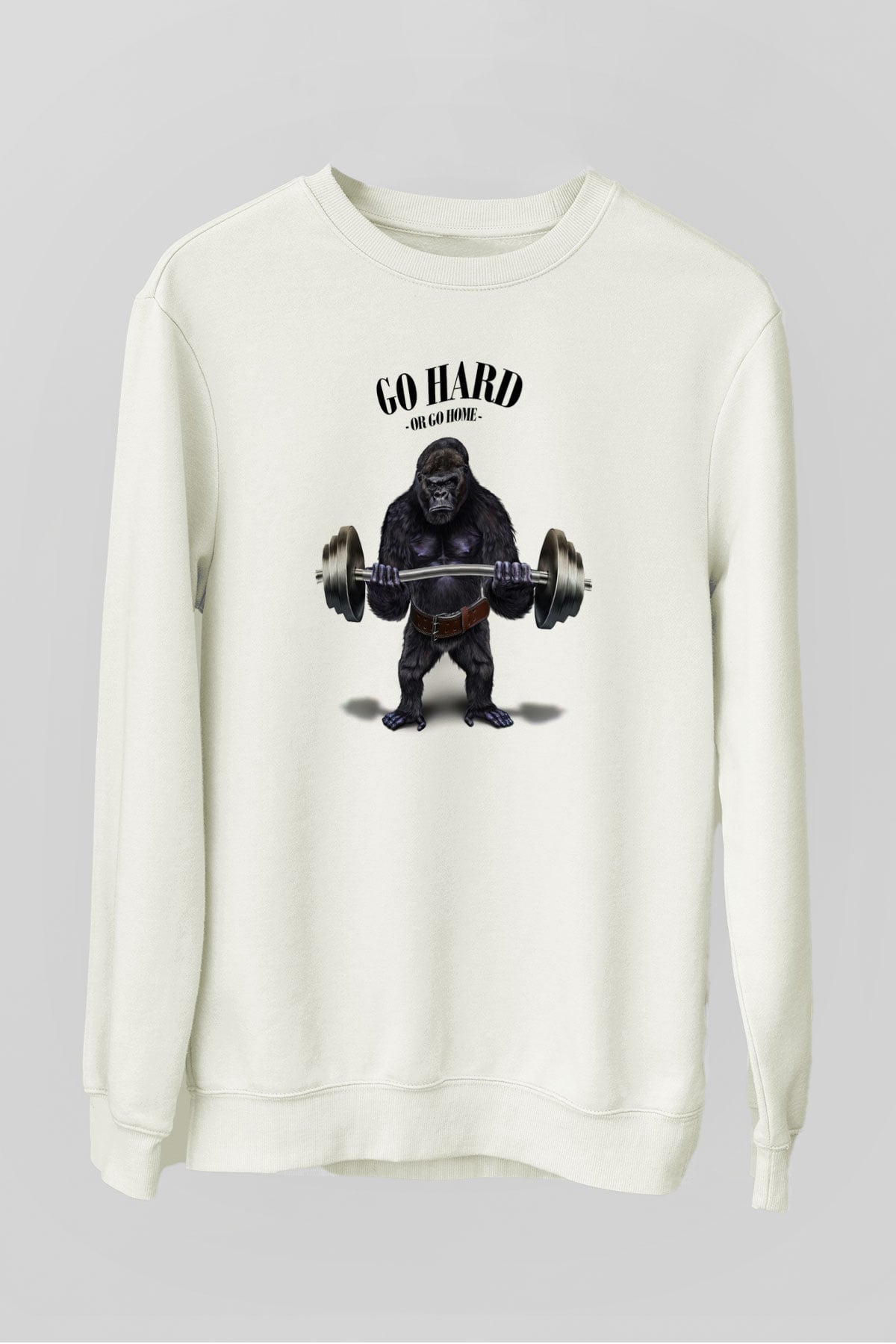 Goril Beyaz Unisex Sweatshirt