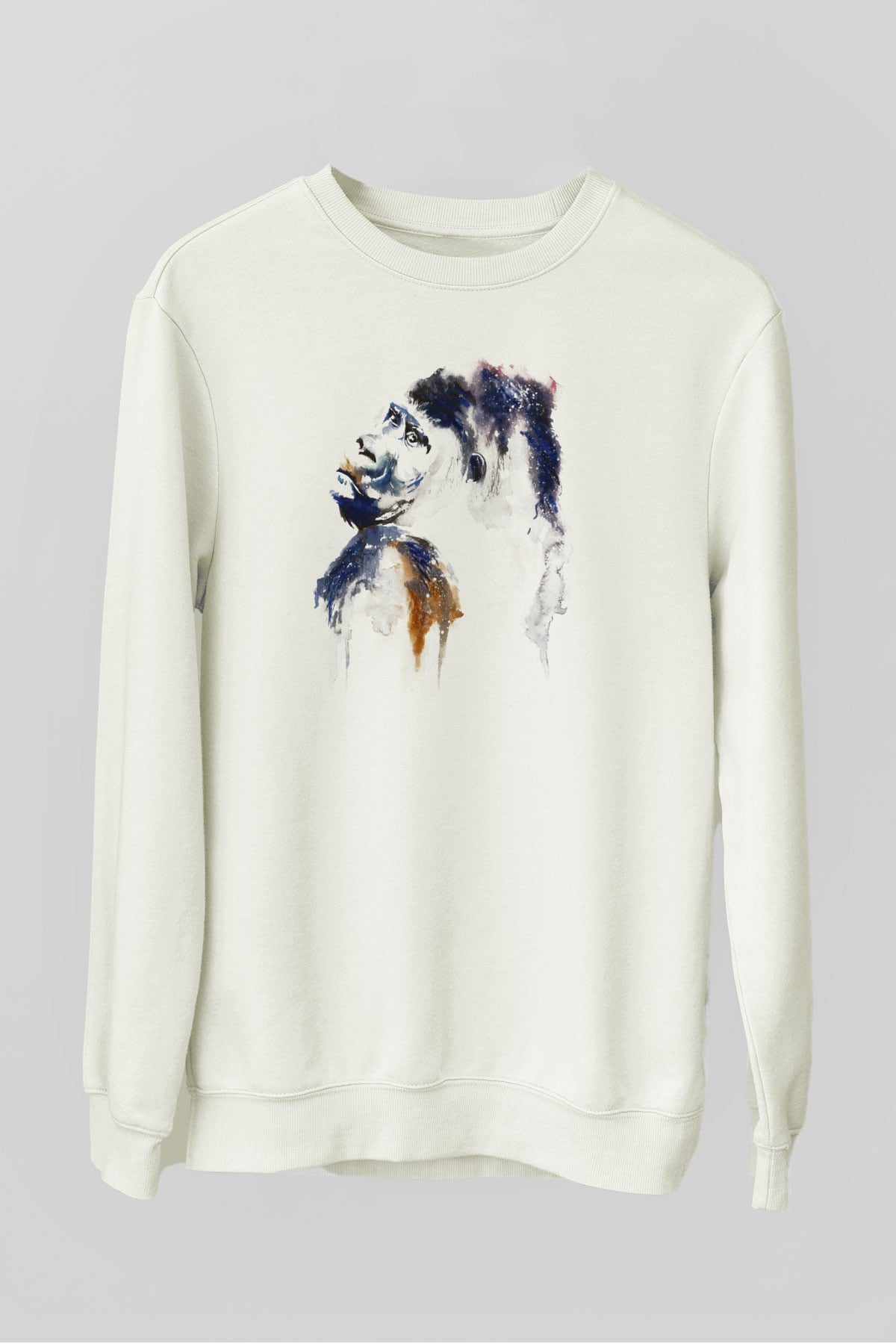 Goril Beyaz Unisex Sweatshirt