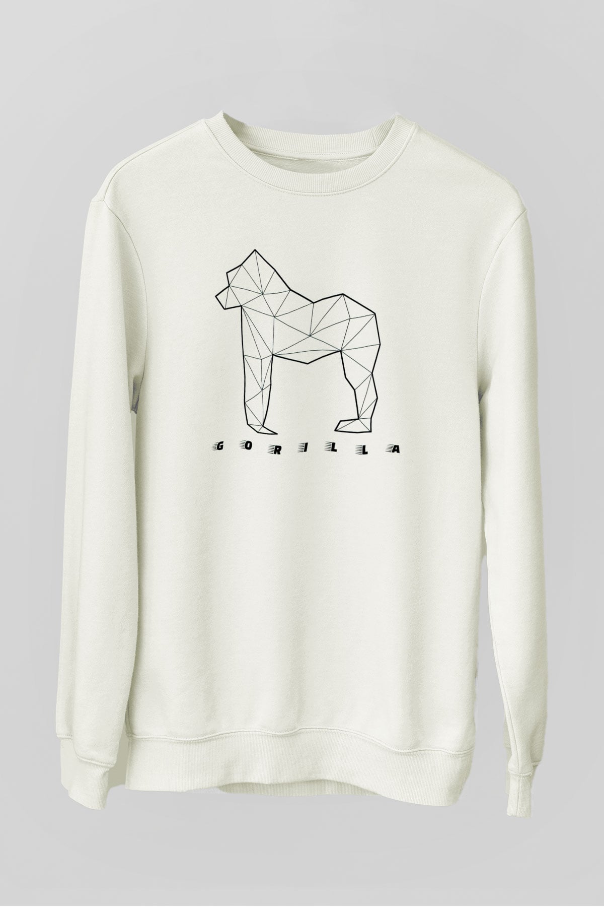 Goril Beyaz Unisex Sweatshirt