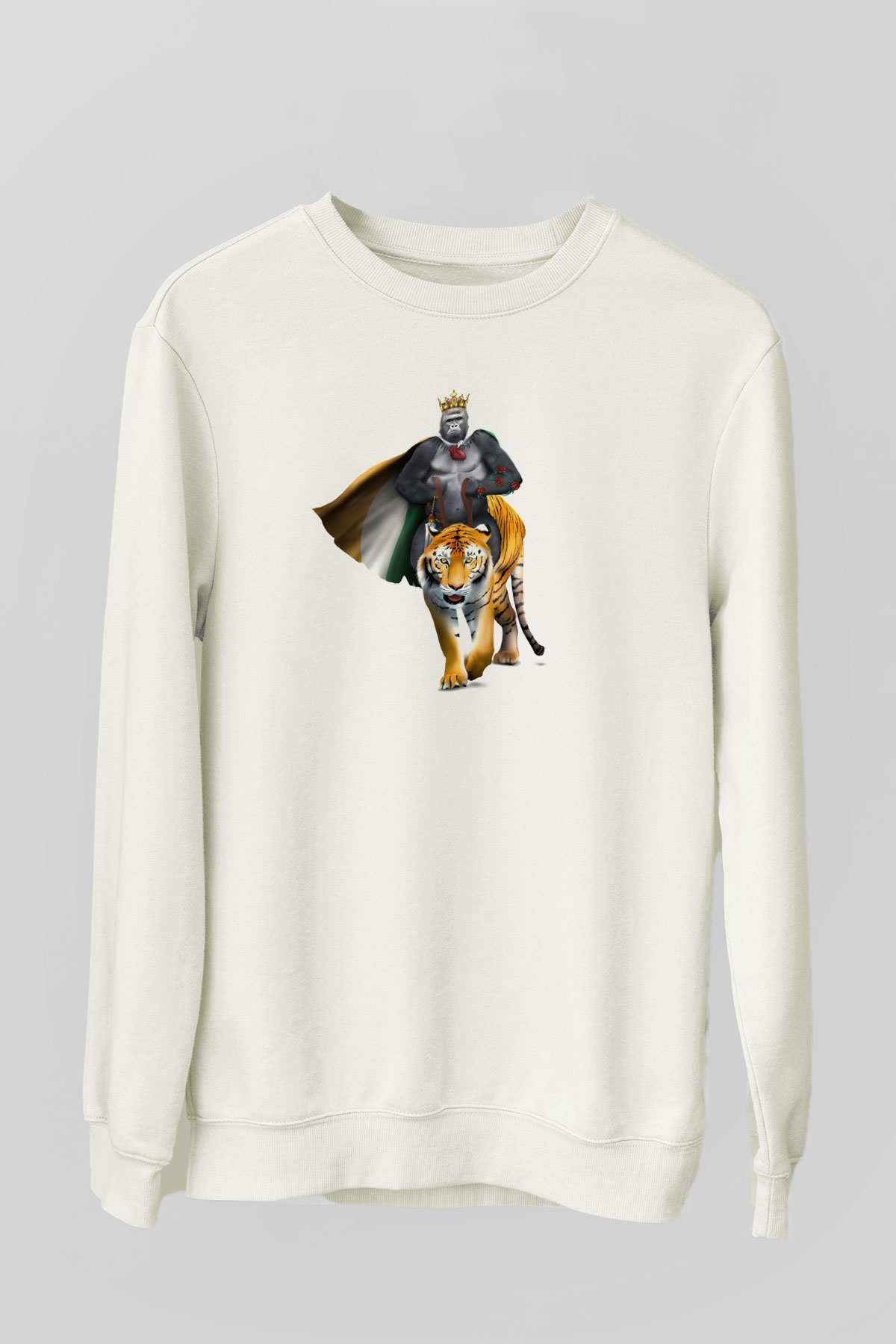 Goril Beyaz Unisex Sweatshirt