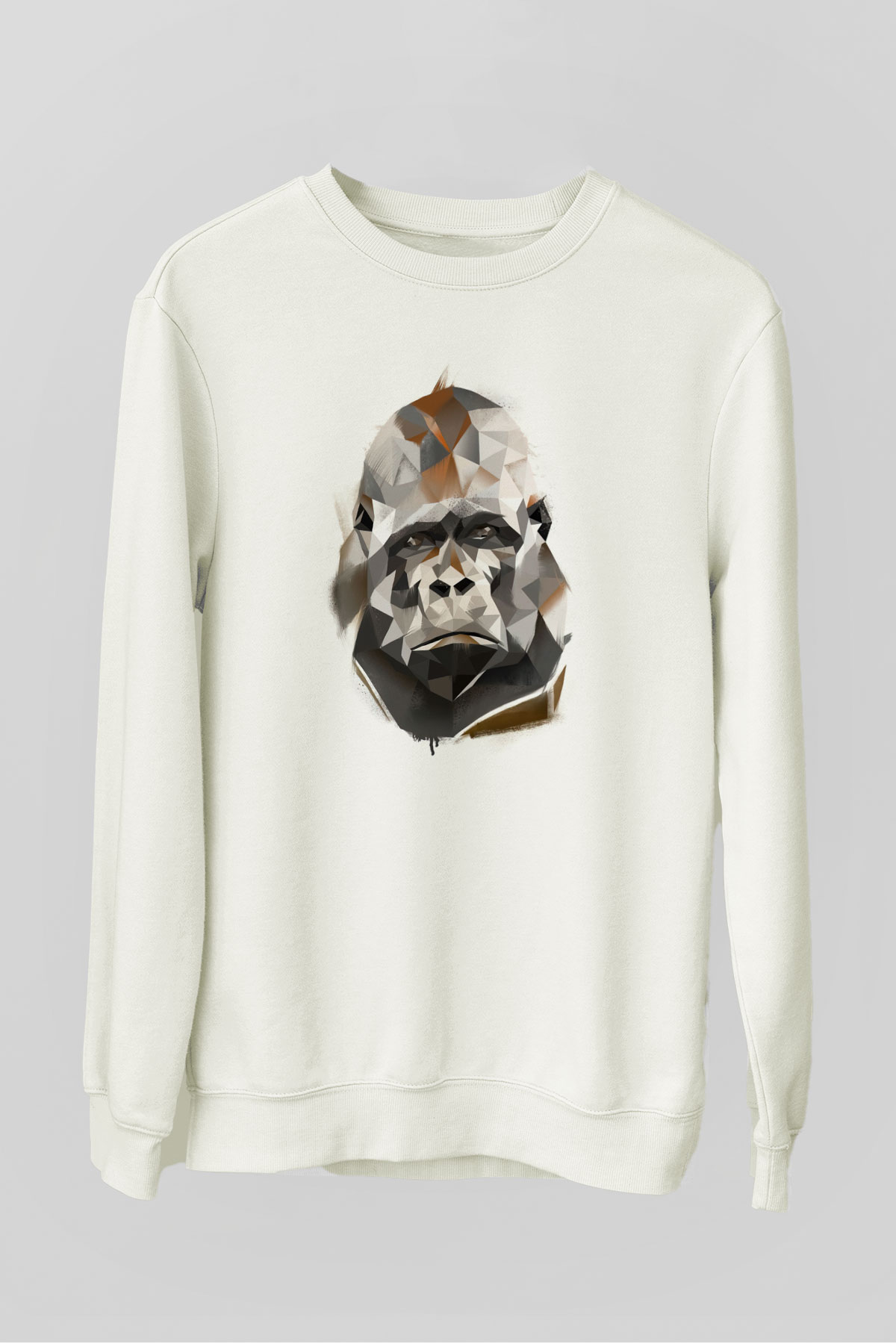 Goril Beyaz Unisex Sweatshirt