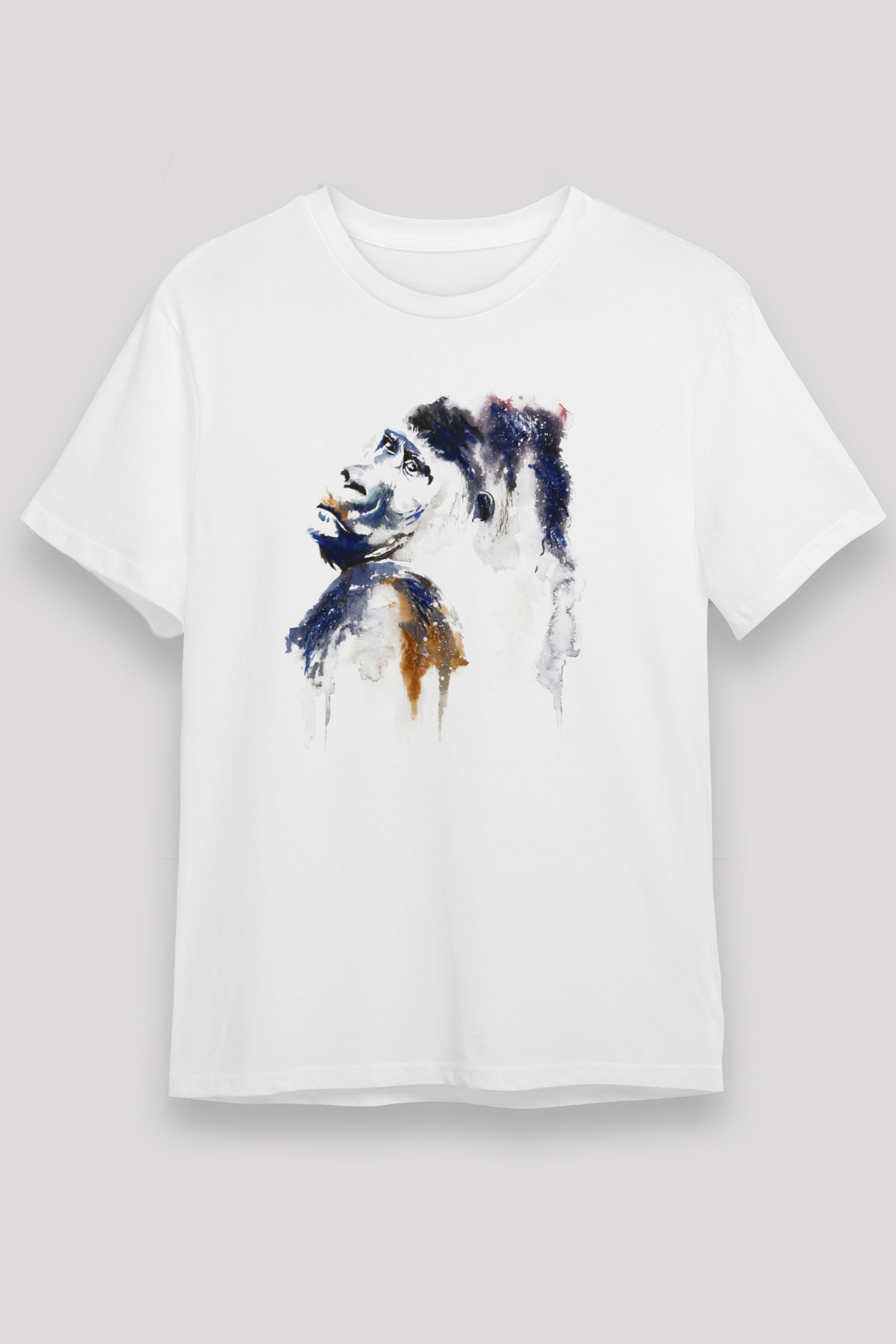 Goril Beyaz Unisex Tişört T-Shirt - TişörtFabrikası