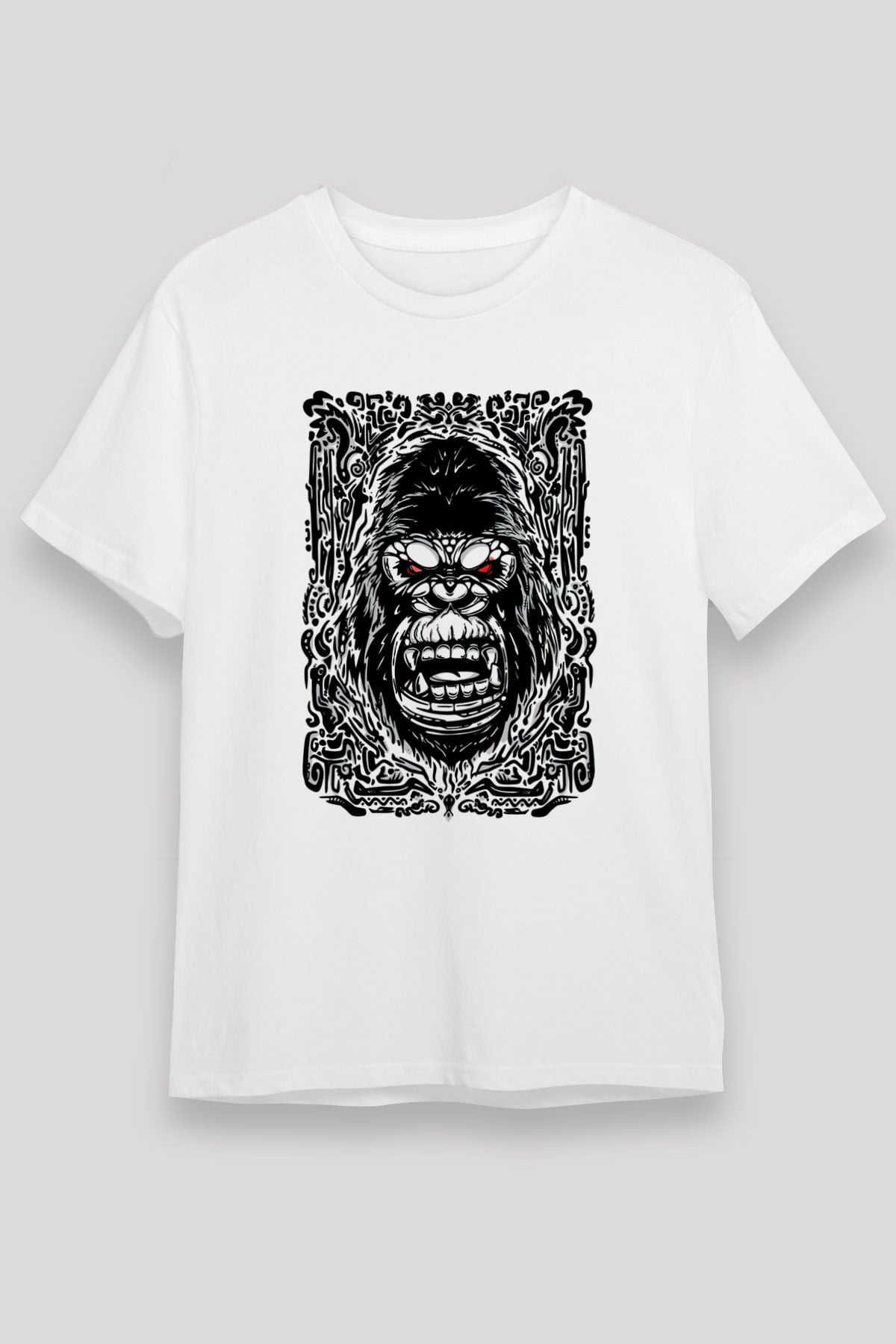 Goril Beyaz Unisex Tişört T-Shirt - TişörtFabrikası