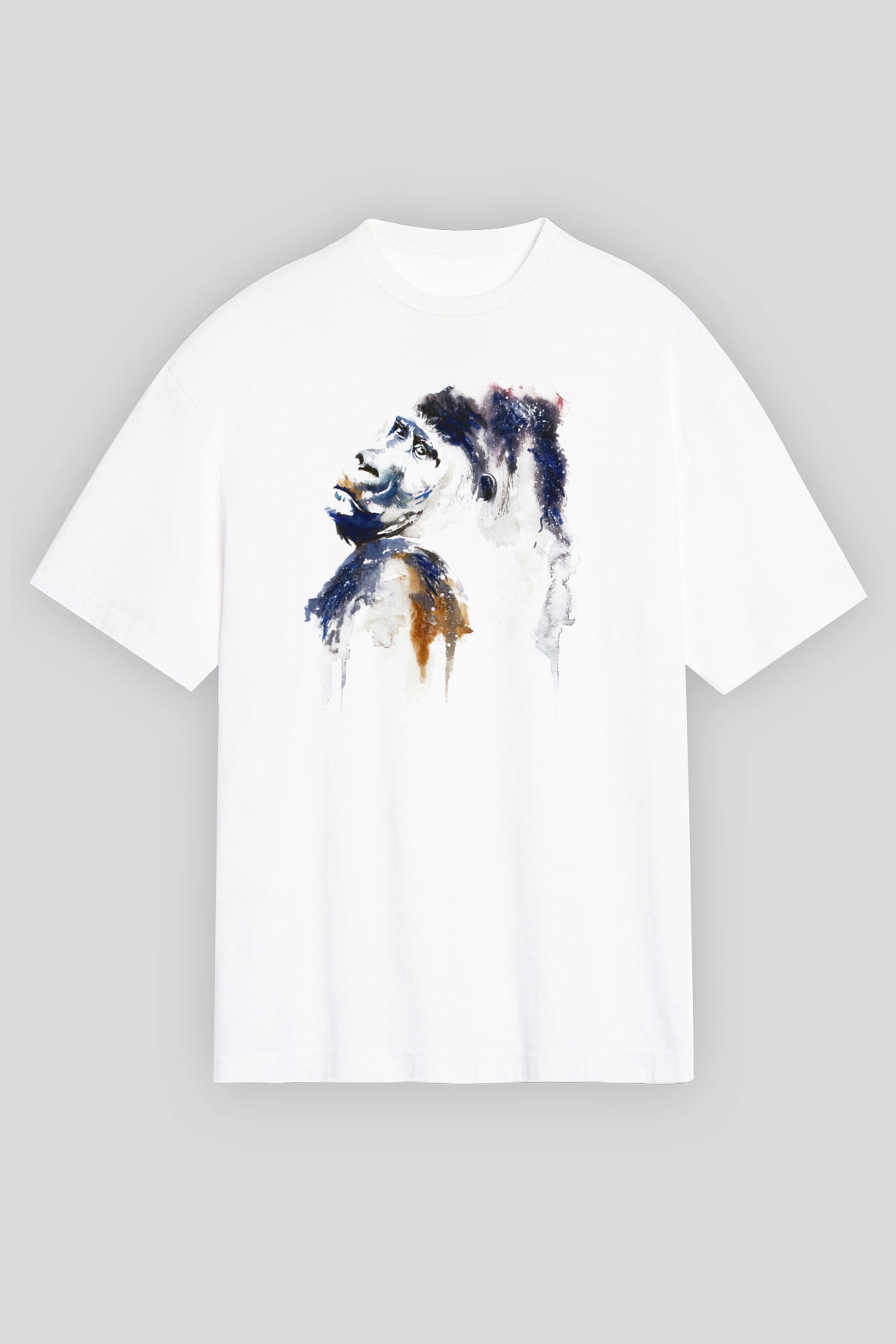 Goril Beyaz Unisex Tişört T-Shirt - TişörtFabrikası