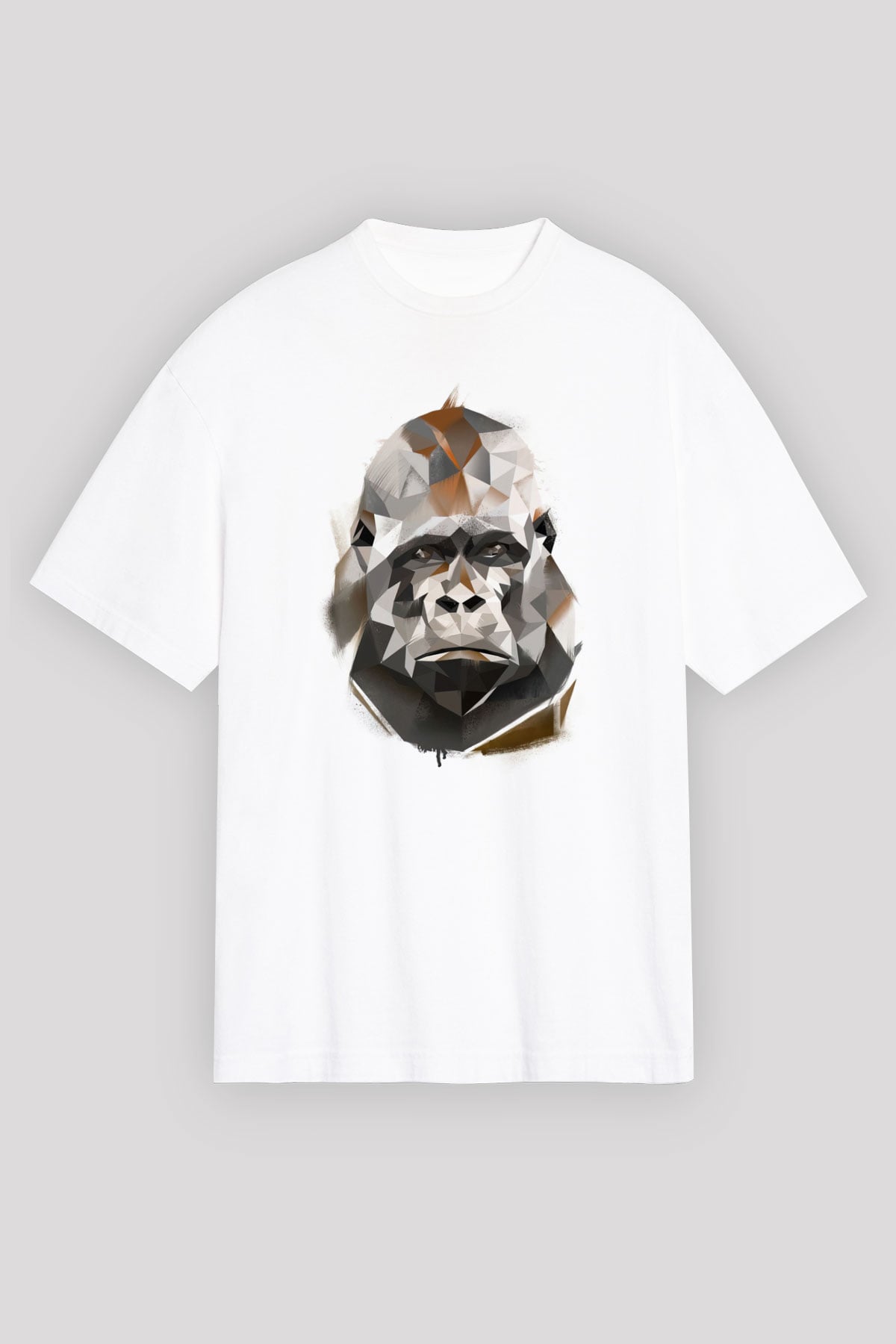 Goril Beyaz Unisex Tişört T-Shirt - TişörtFabrikası