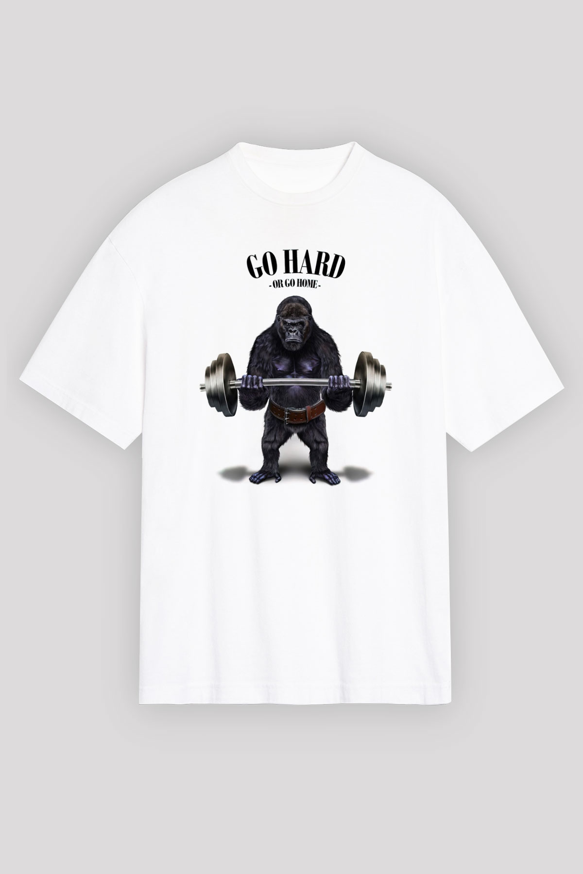 Goril Beyaz Unisex Tişört T-Shirt - TişörtFabrikası