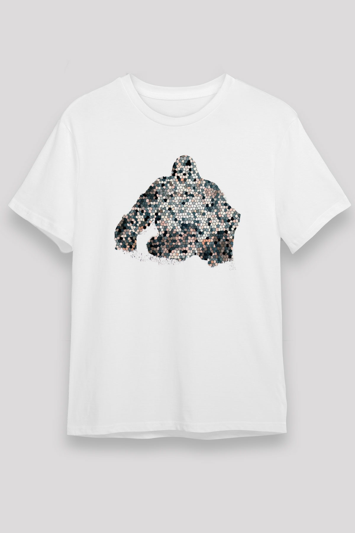 Goril Beyaz Unisex Tişört T-Shirt - TişörtFabrikası