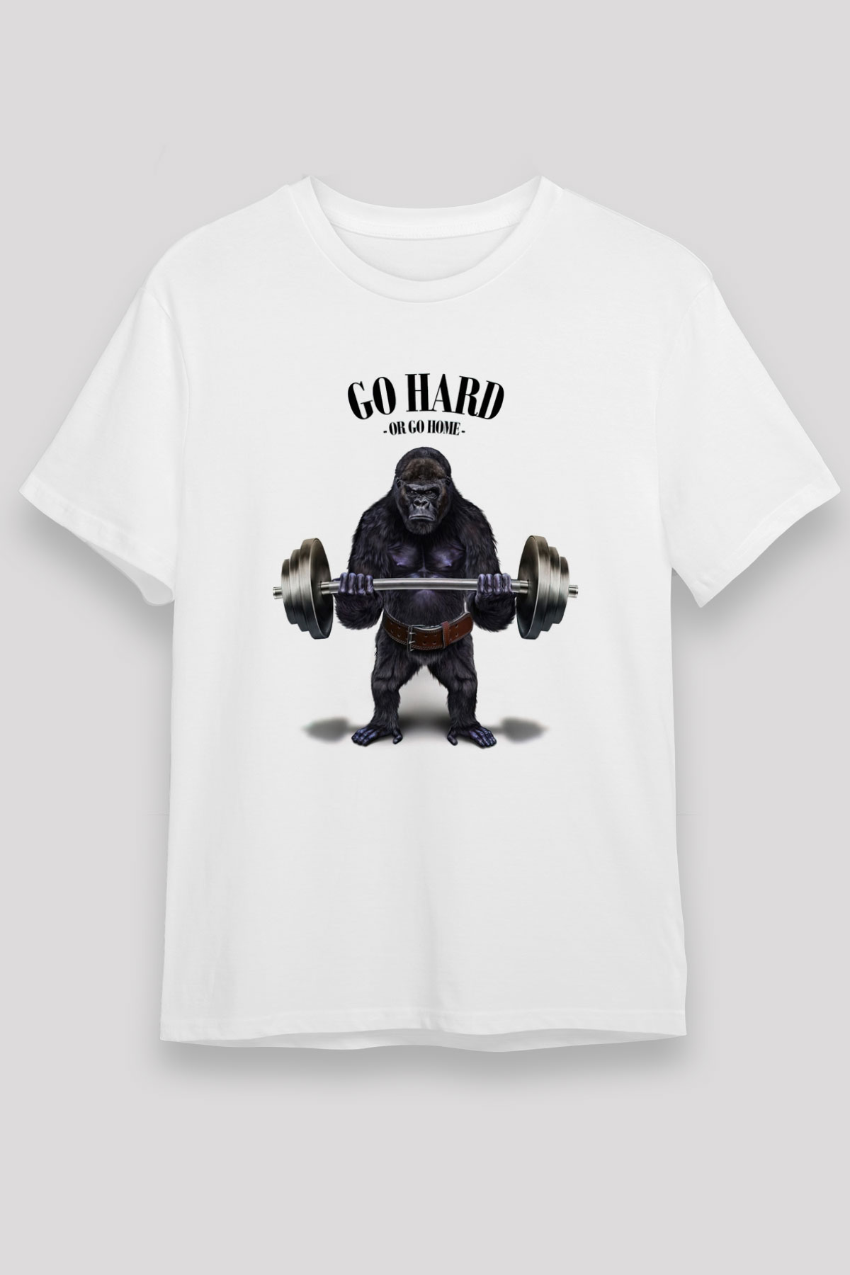 Goril Beyaz Unisex Tişört T-Shirt - TişörtFabrikası