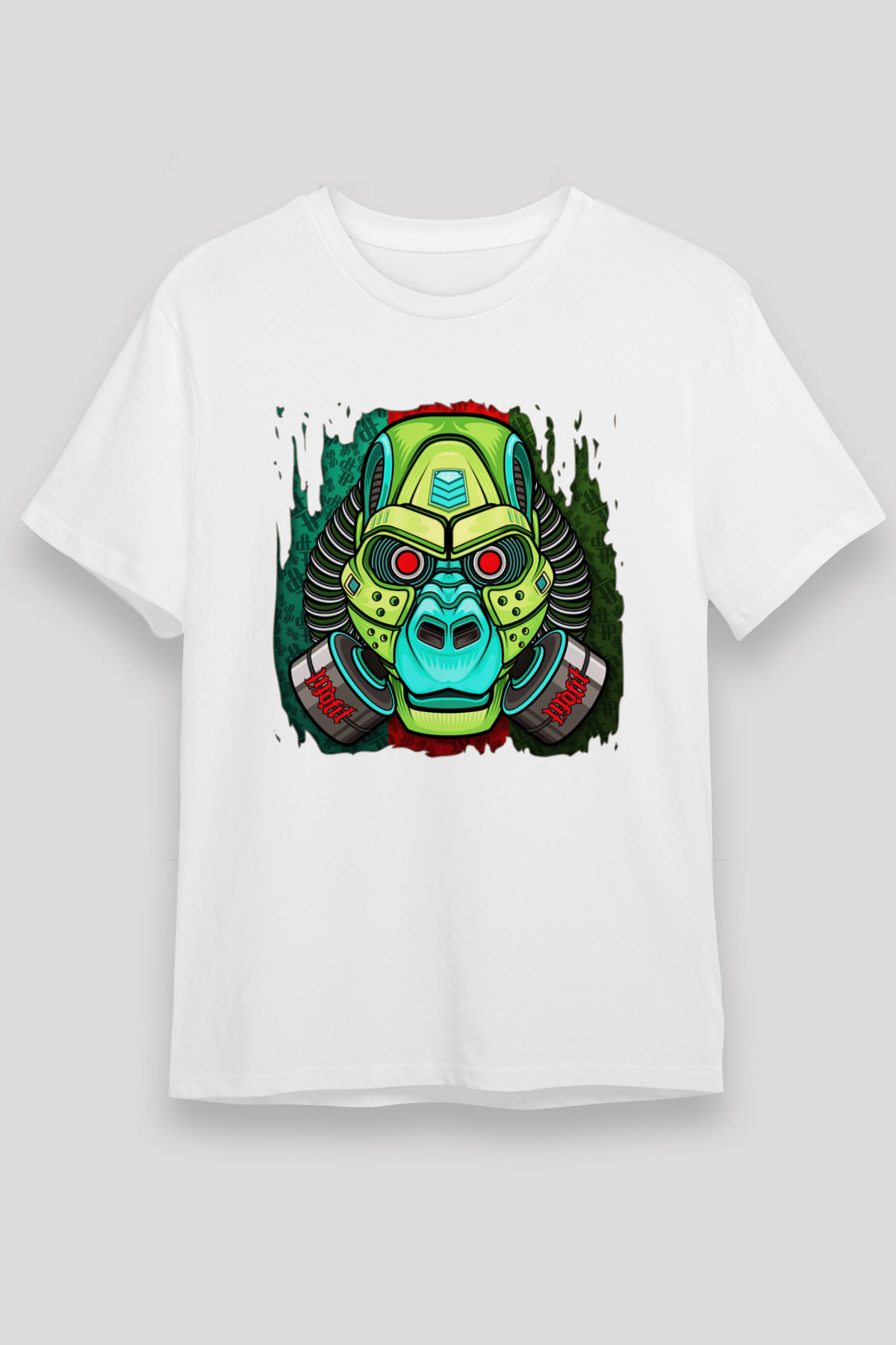Goril Beyaz Unisex Tişört T-Shirt - TişörtFabrikası