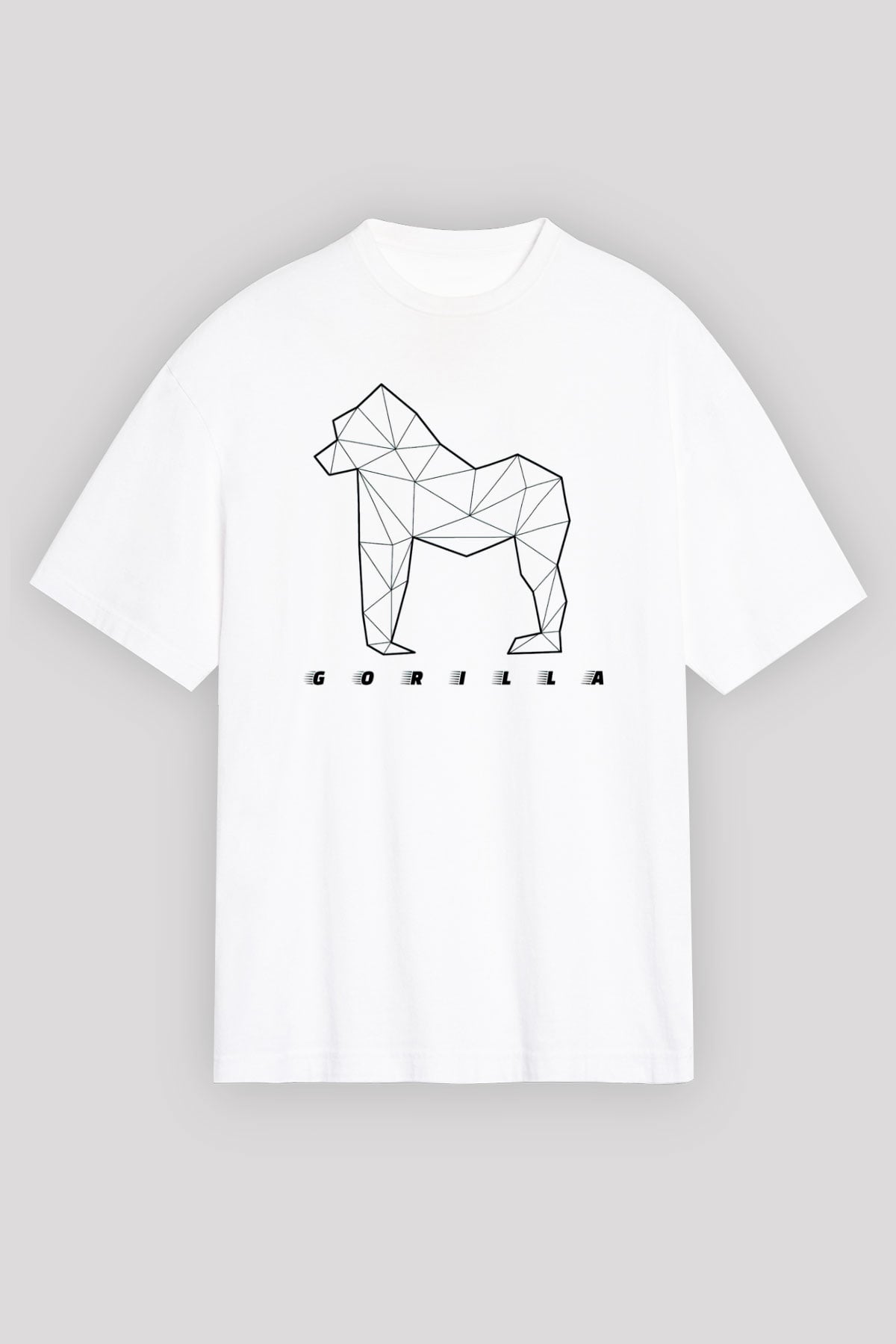 Goril Beyaz Unisex Tişört T-Shirt - TişörtFabrikası