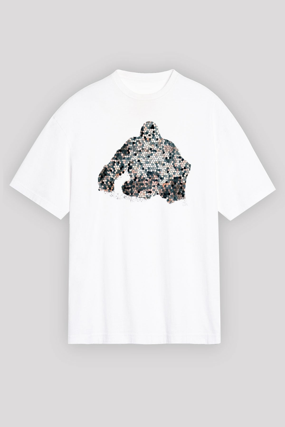 Goril Beyaz Unisex Tişört T-Shirt - TişörtFabrikası