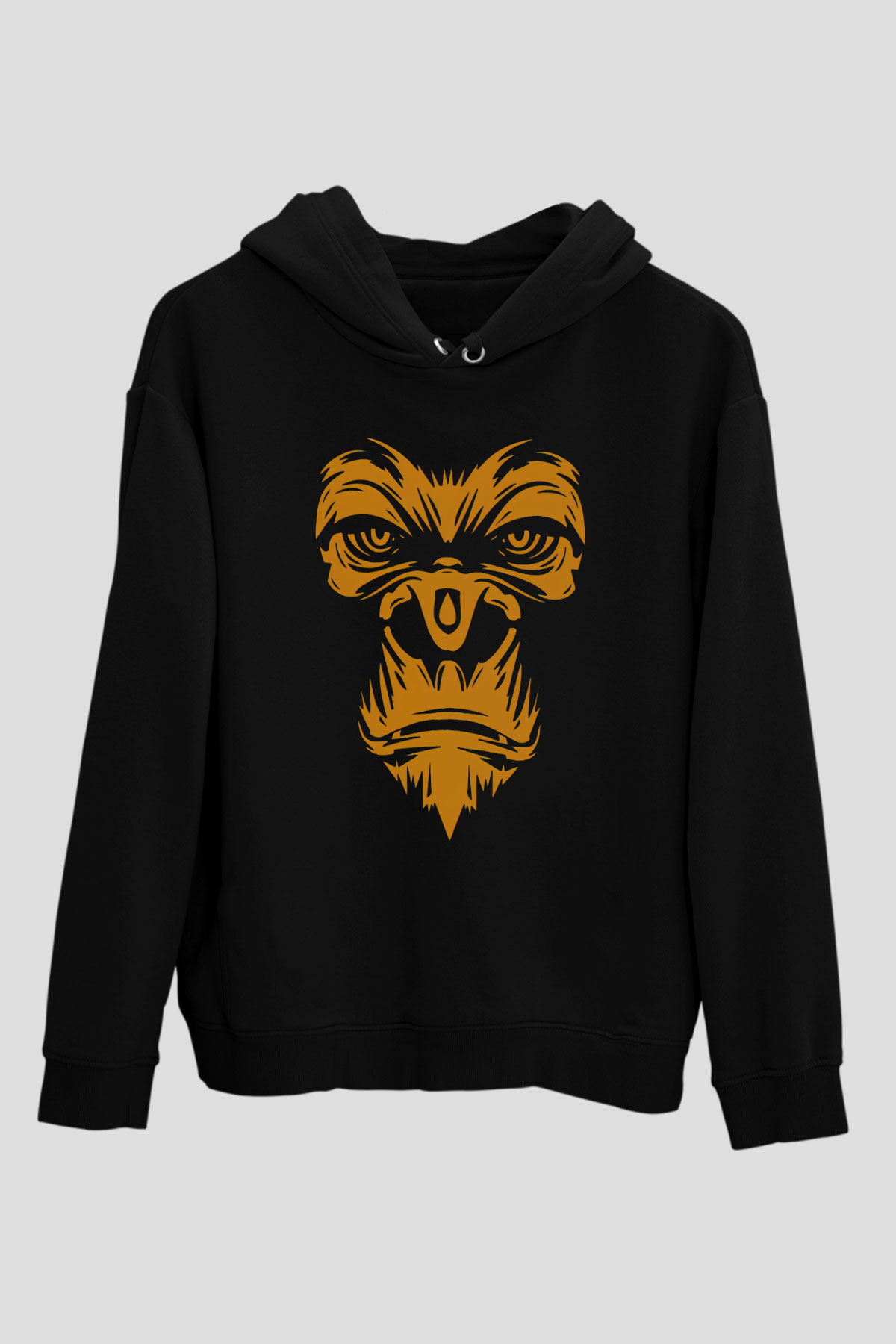 Goril Siyah Unisex Hoodie