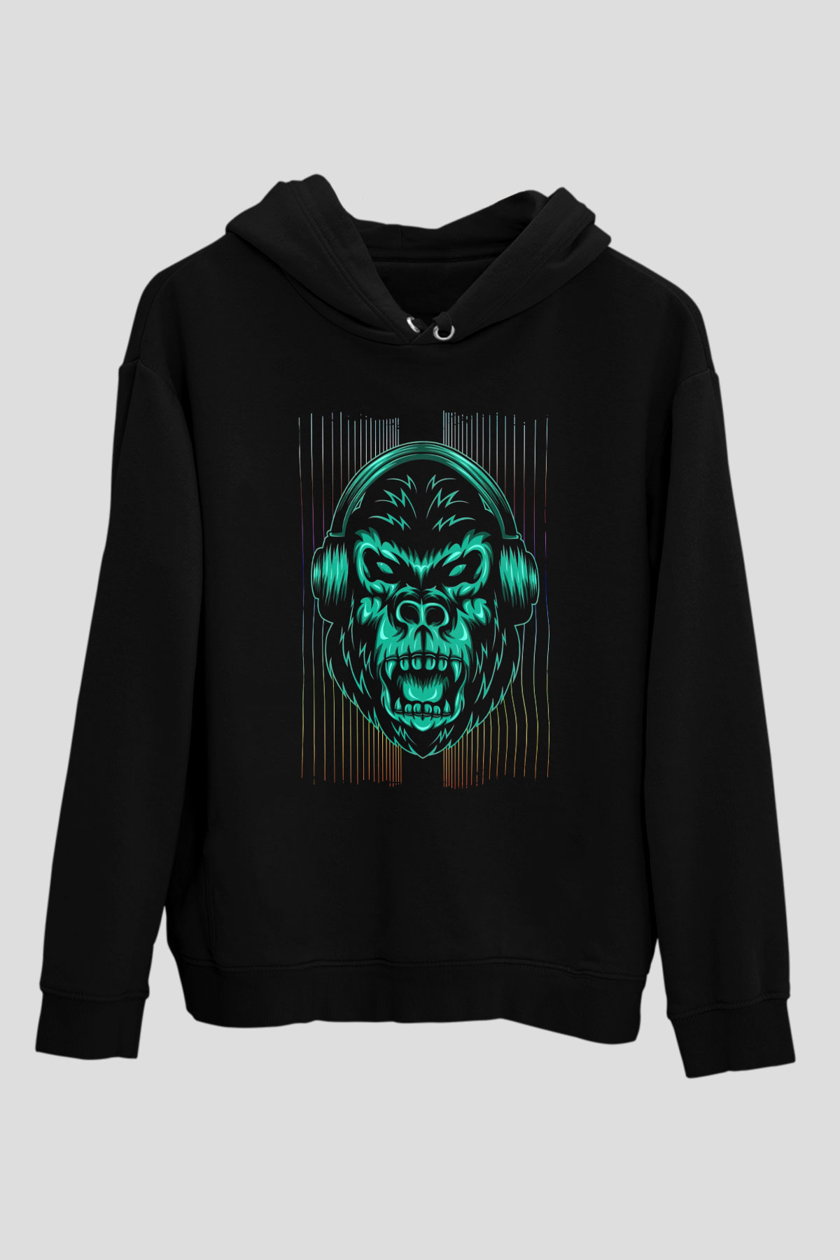 Goril Siyah Unisex Hoodie