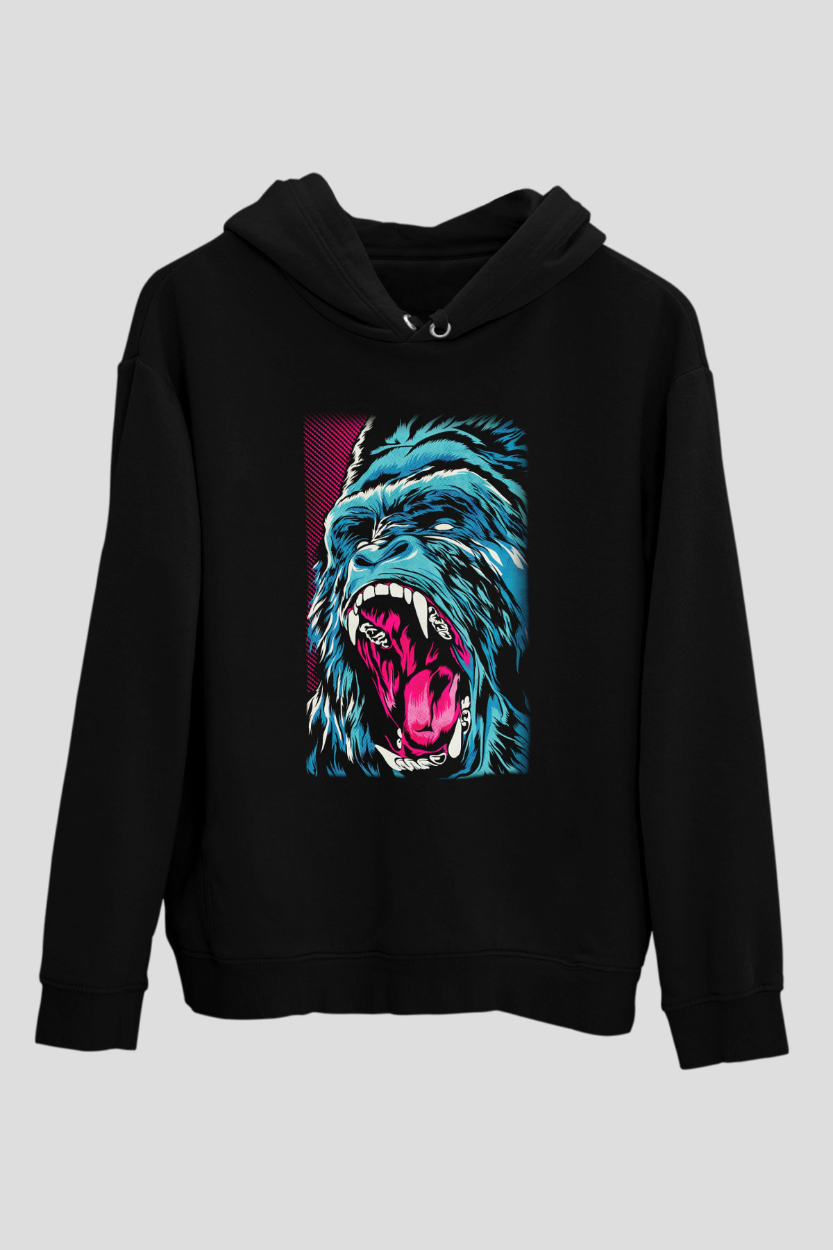 Goril Siyah Unisex Hoodie