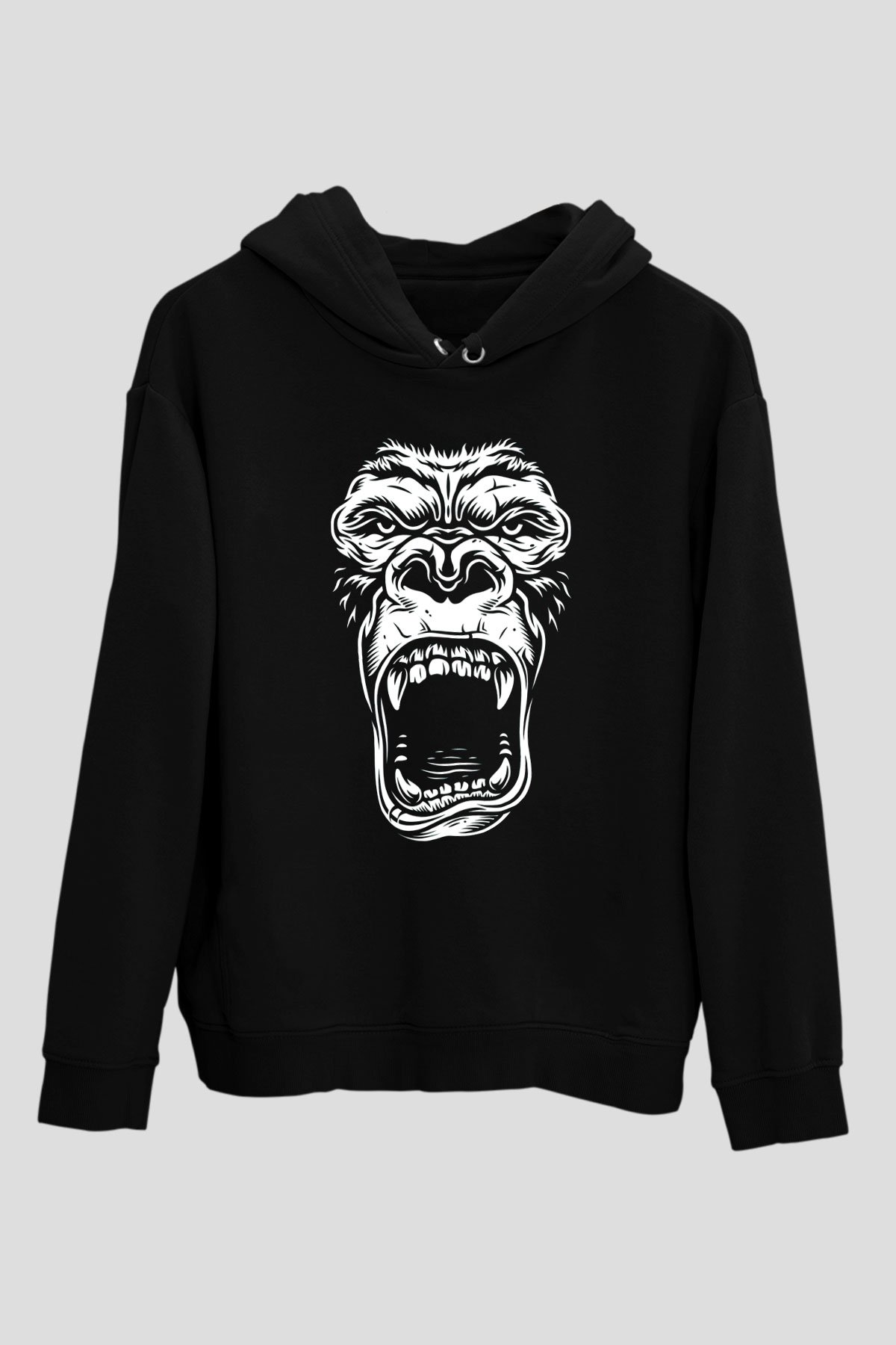 Goril Siyah Unisex Hoodie