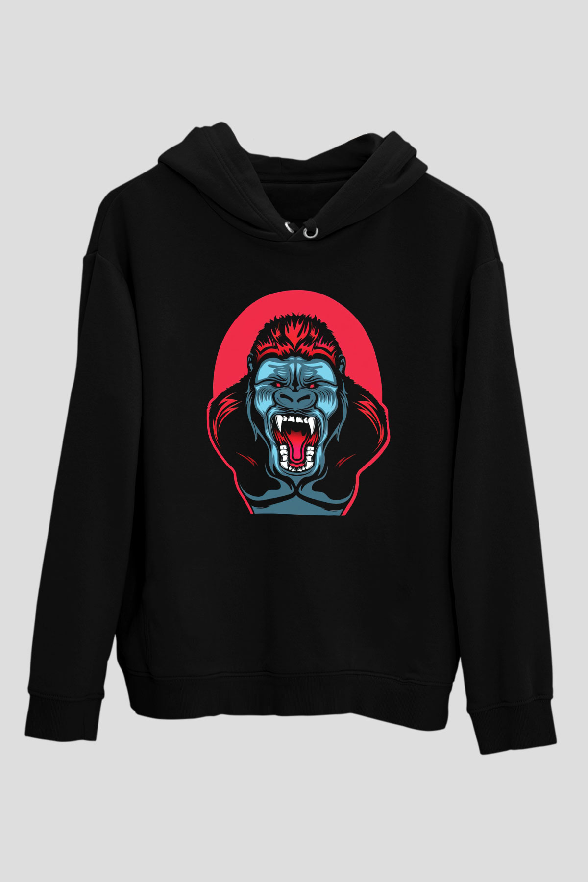Goril Siyah Unisex Hoodie