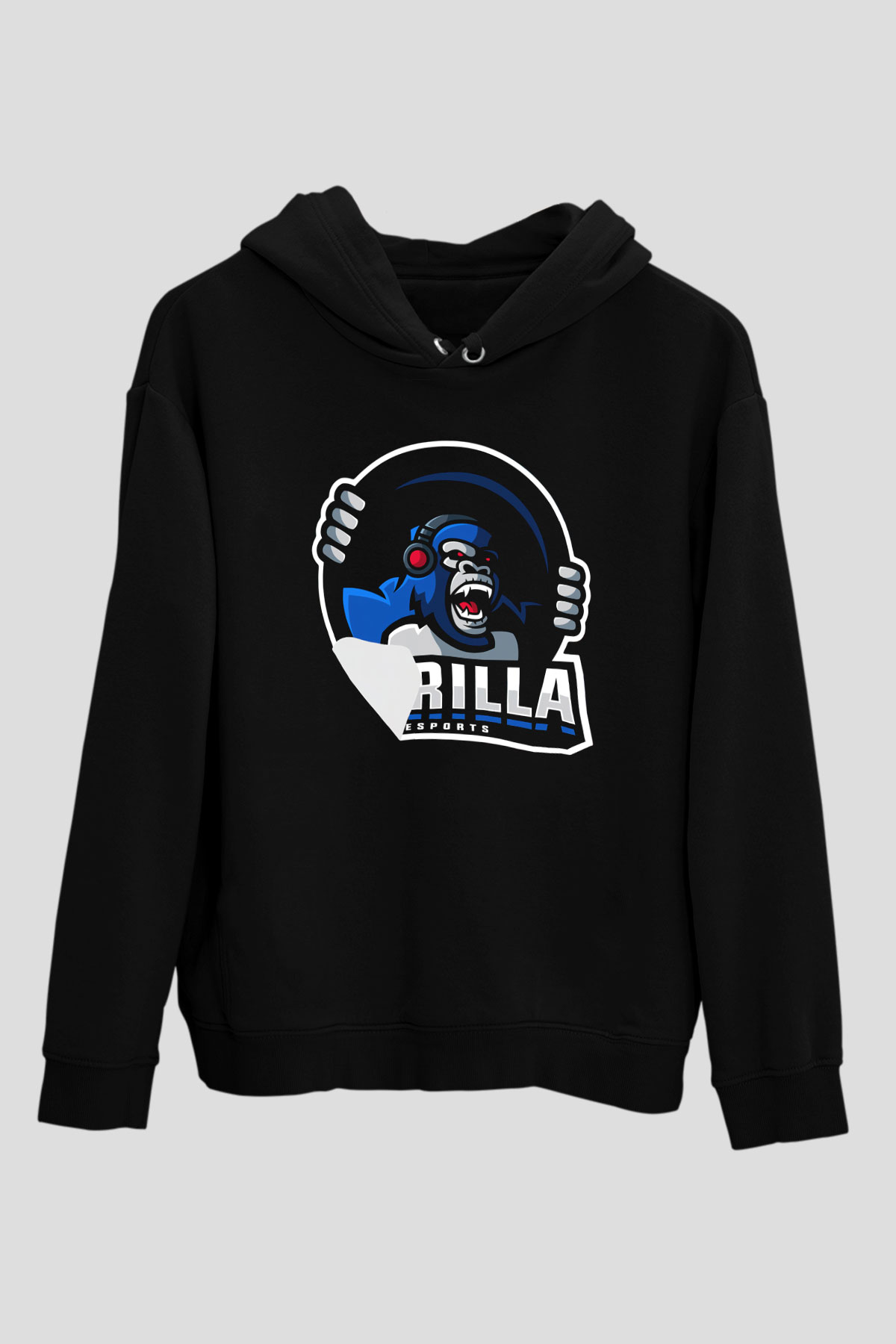 Goril Siyah Unisex Hoodie