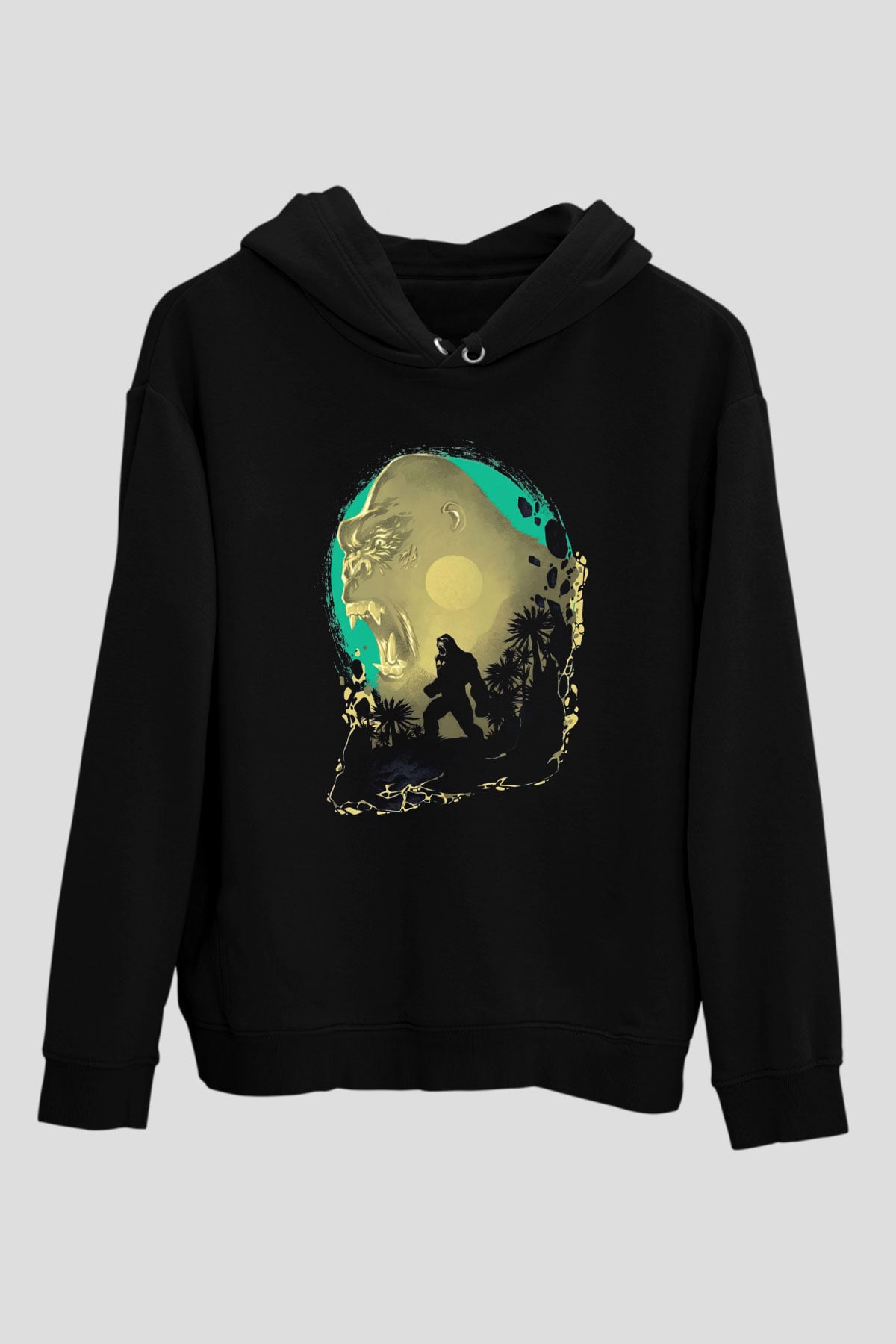 Goril Siyah Unisex Hoodie