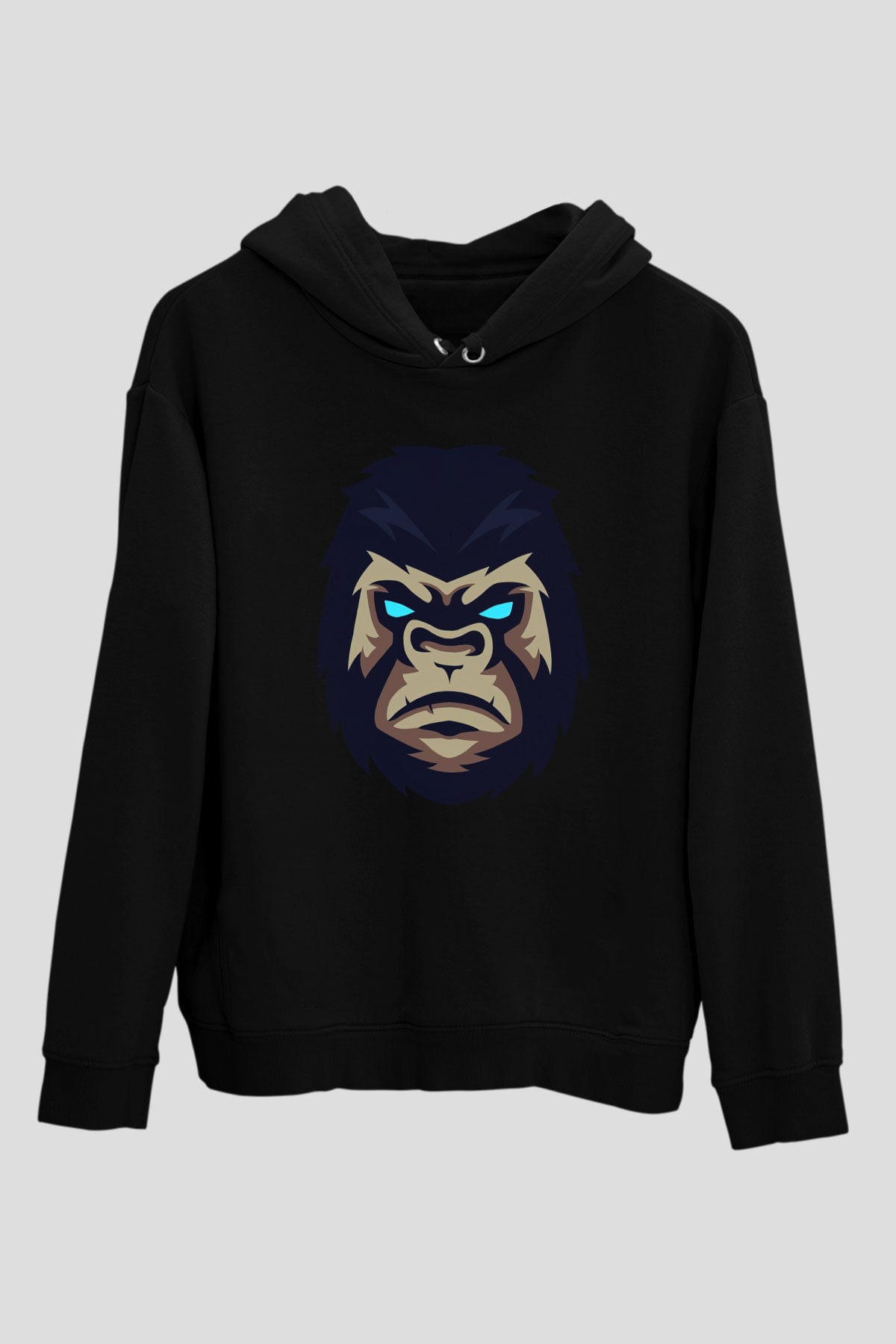 Goril Siyah Unisex Hoodie