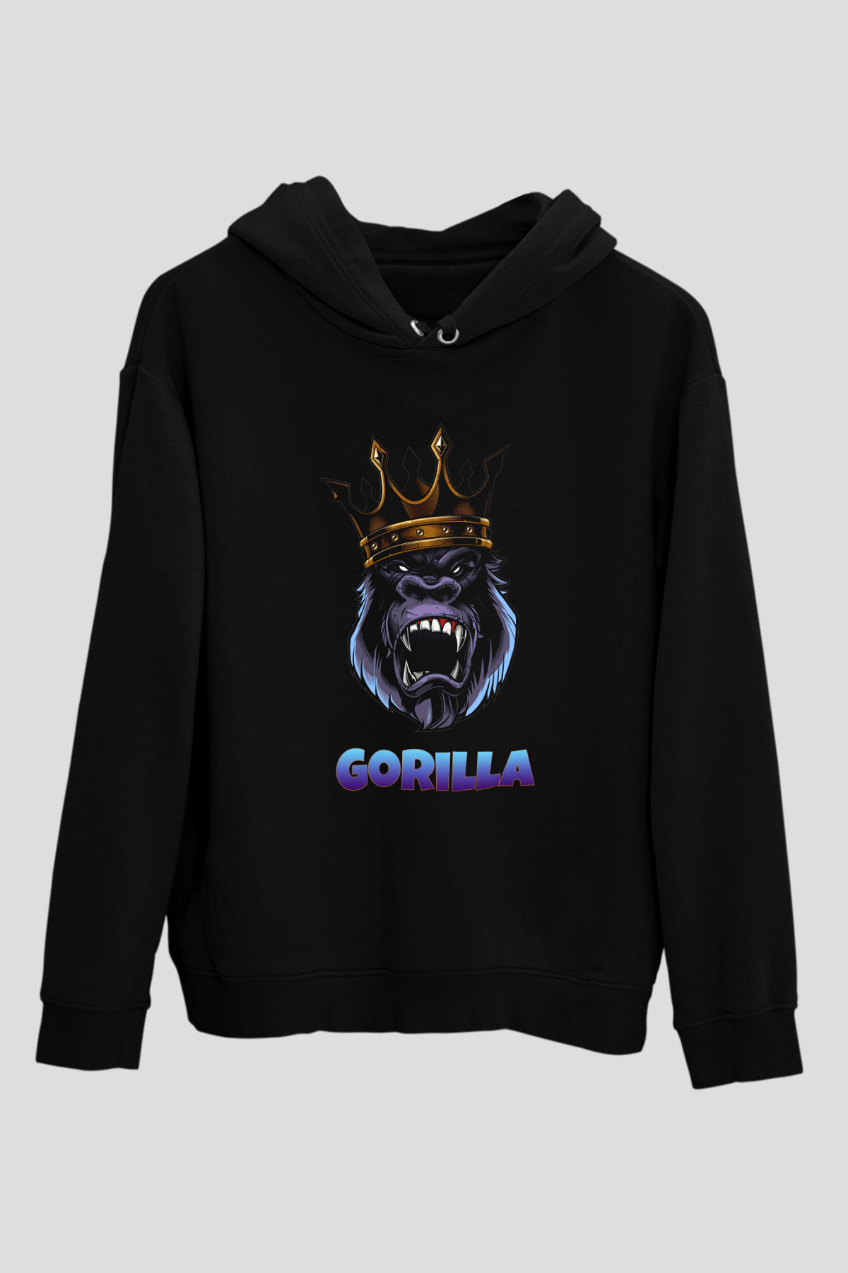 Goril Siyah Unisex Hoodie