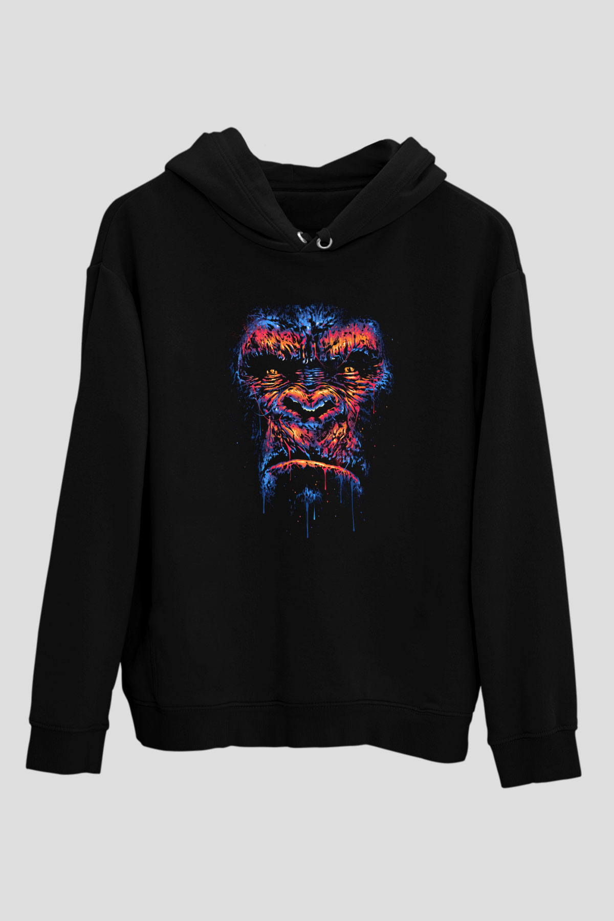 Goril Siyah Unisex Hoodie